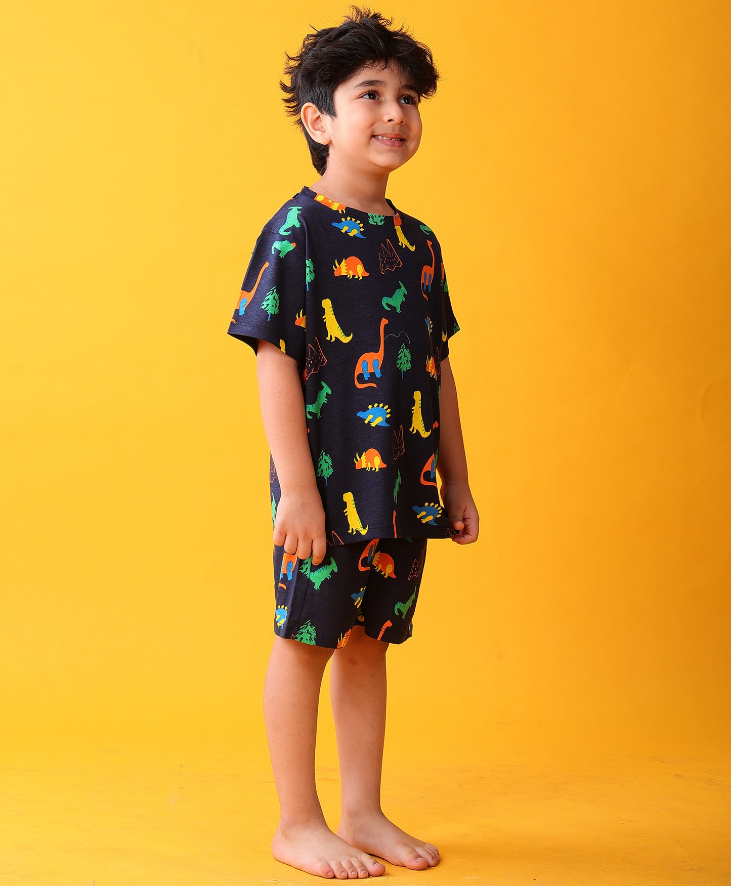 DINOSAUR FUN NAVY SLEEPWEAR SHORTS SET - NAVY
