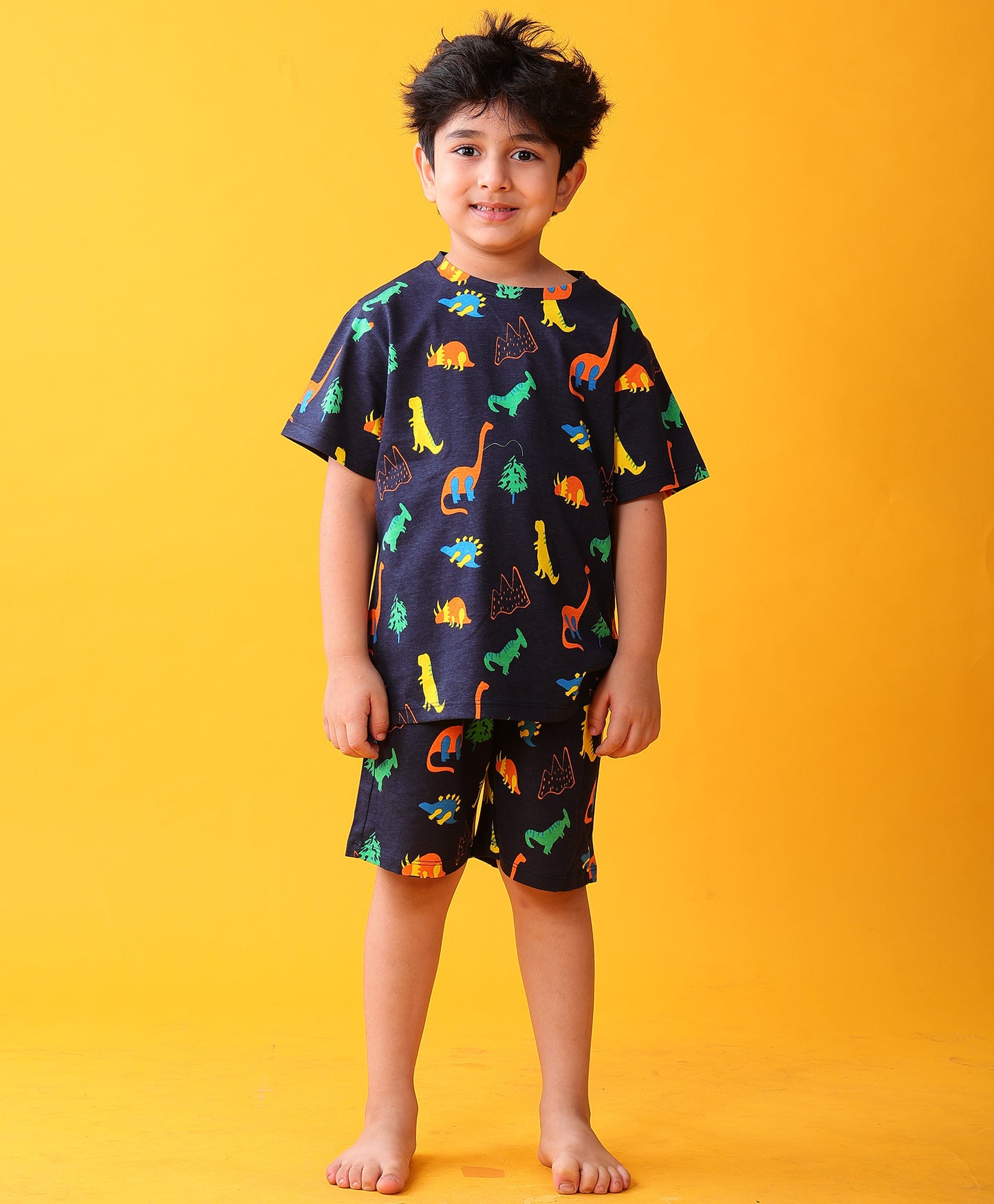 DINOSAUR FUN NAVY SLEEPWEAR SHORTS SET - NAVY