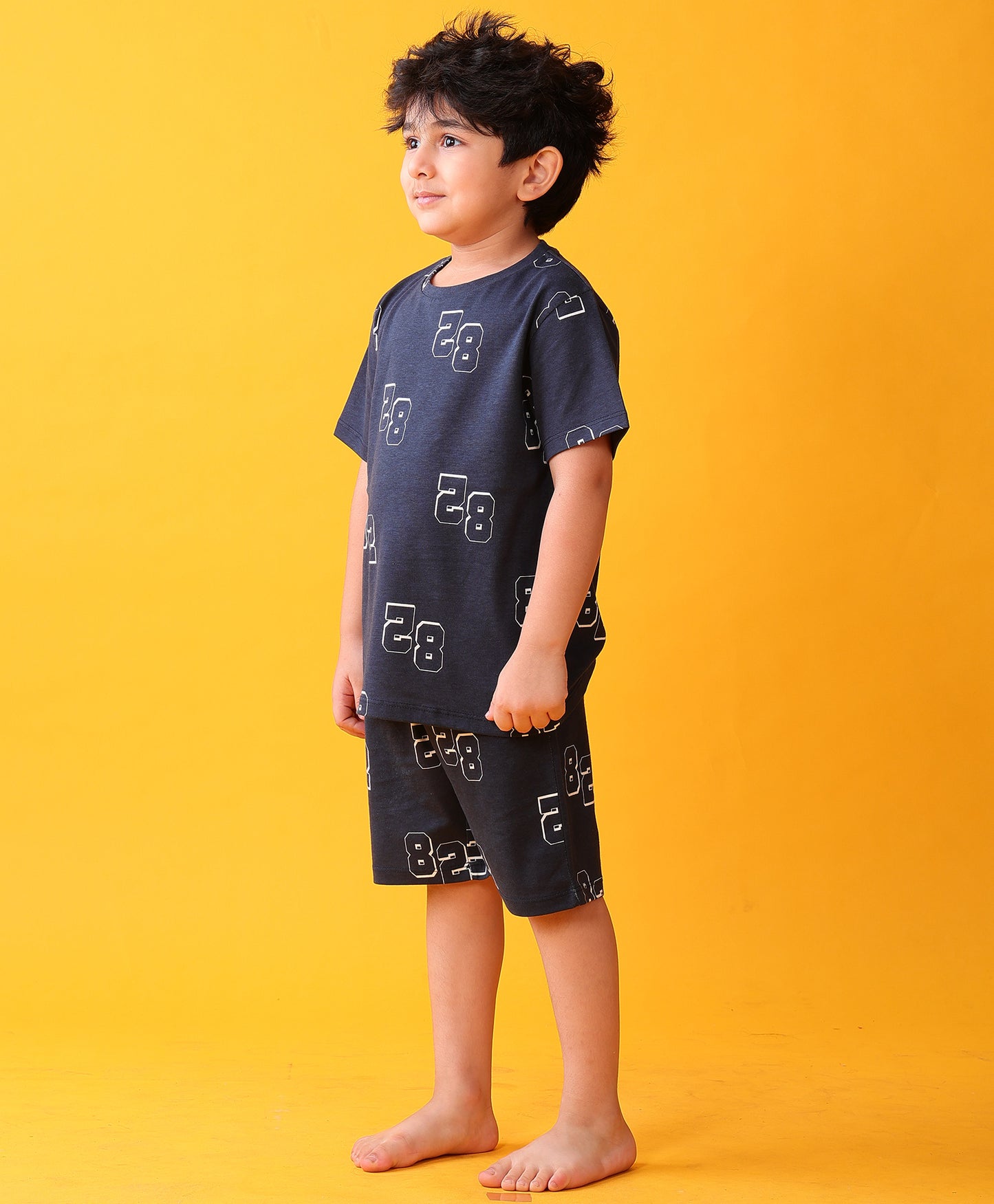 NUMBERS NAVY SLEEPWEAR SHORTS SET - NAVY