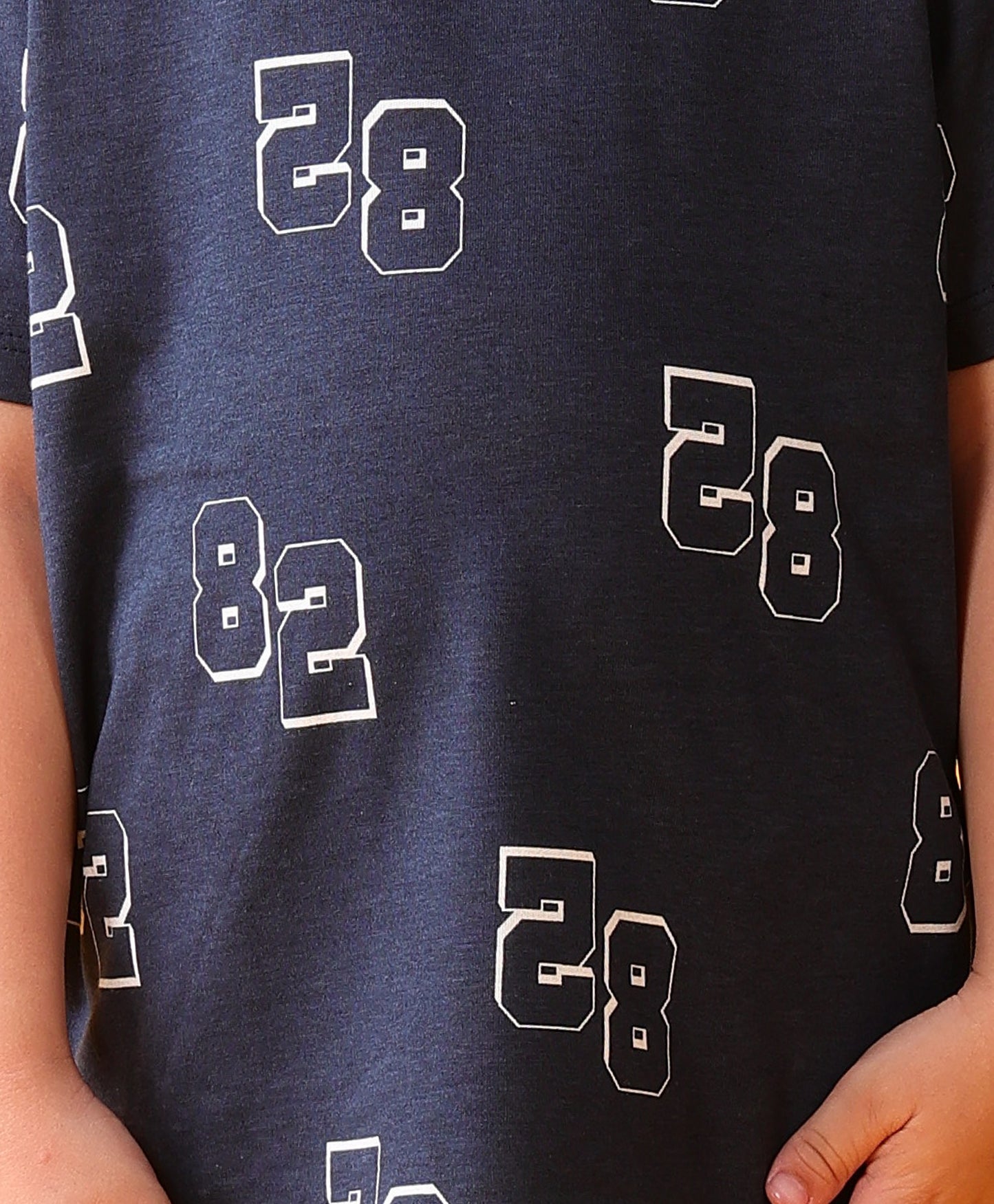 NUMBERS NAVY SLEEPWEAR SHORTS SET - NAVY