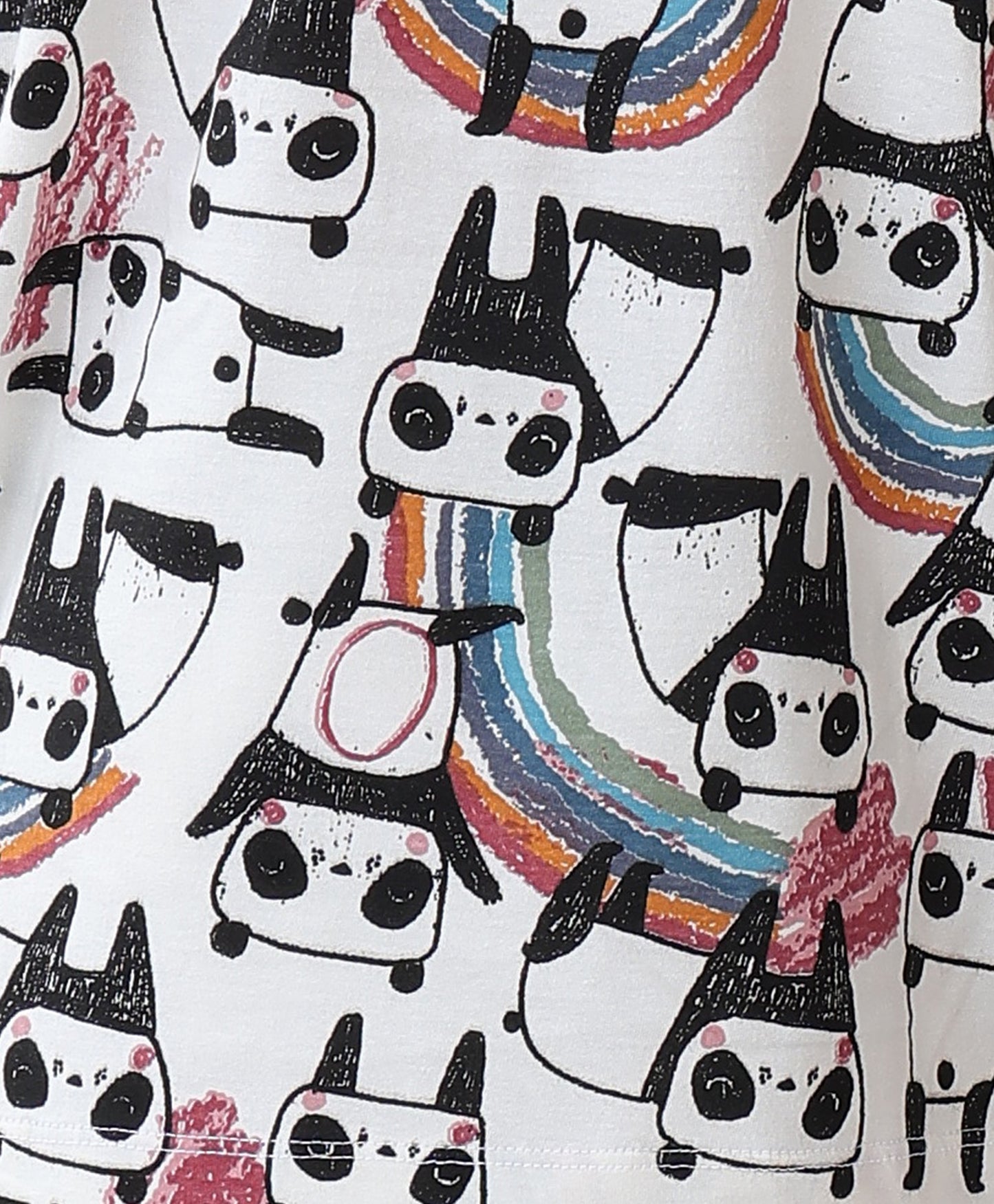 PANDA GIRLS SLEEPWEAR SHORT SET- OFF WHITE