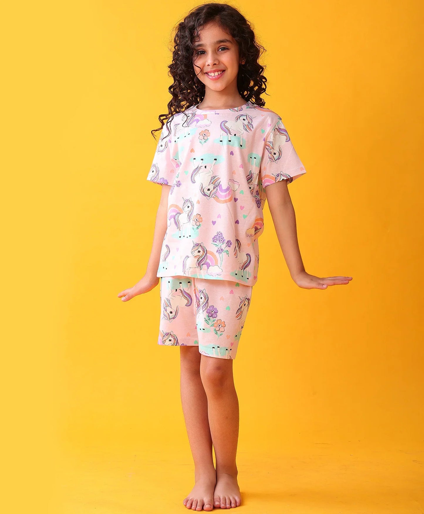 UNICORN HEART SLEEPWEAR SHORT SET - PINK