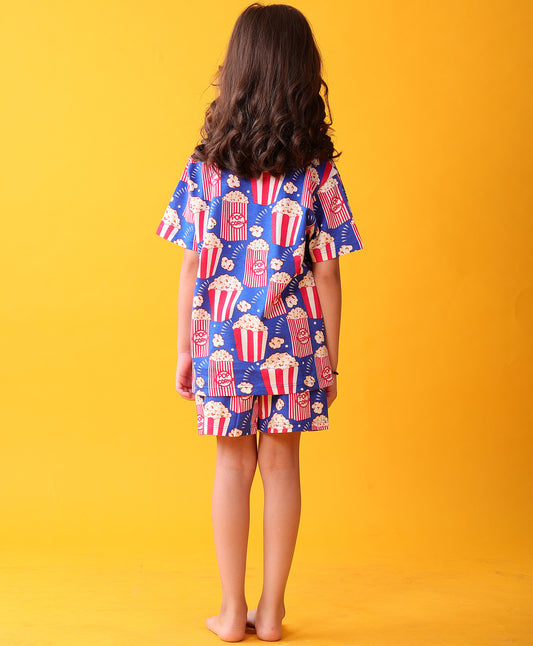 POPCORN GIRLS SLEEPWEAR SHORT SET - BLUE