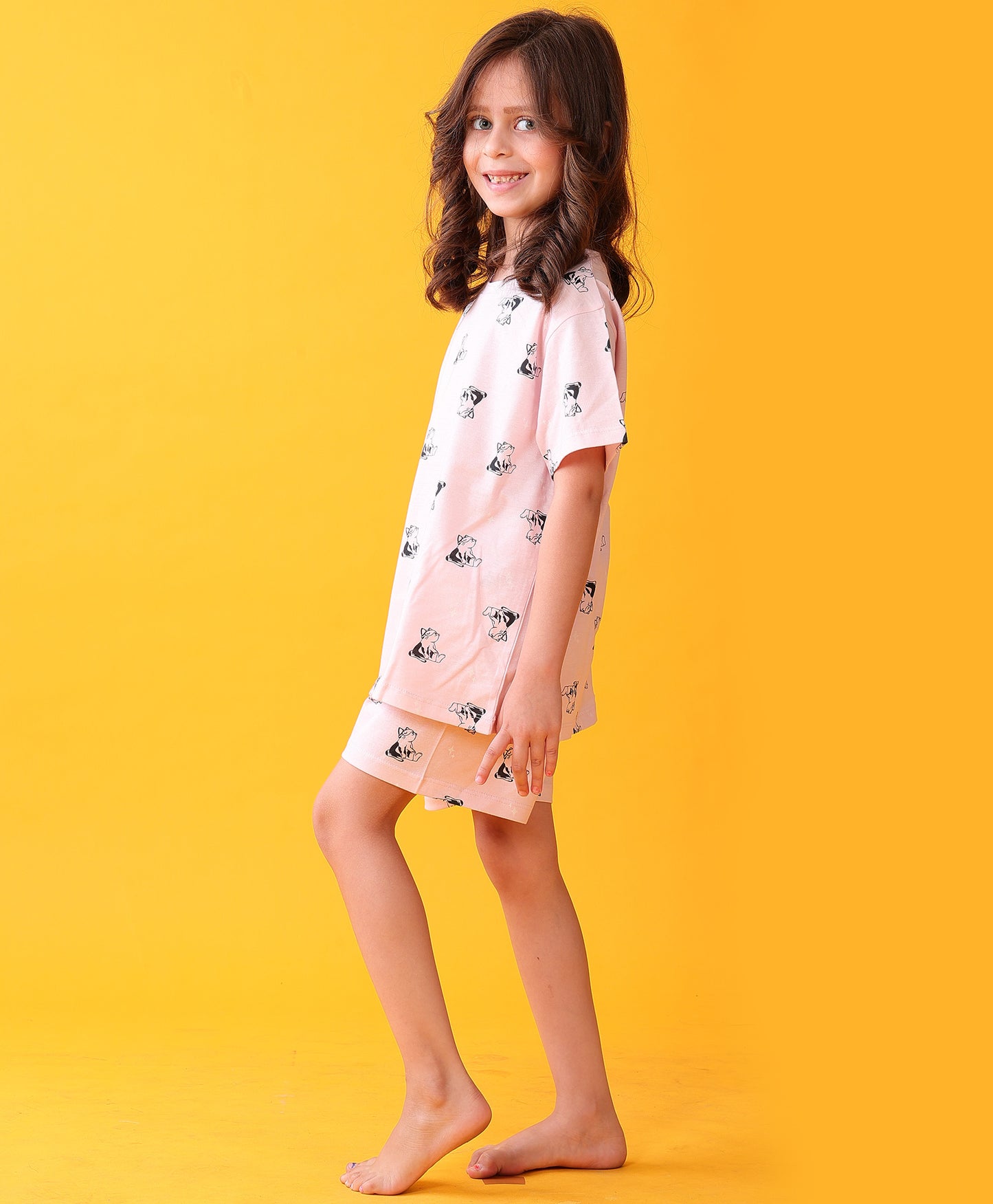 CAT PINK GIRLS SLEEPWEAR SHORT SET - PINK