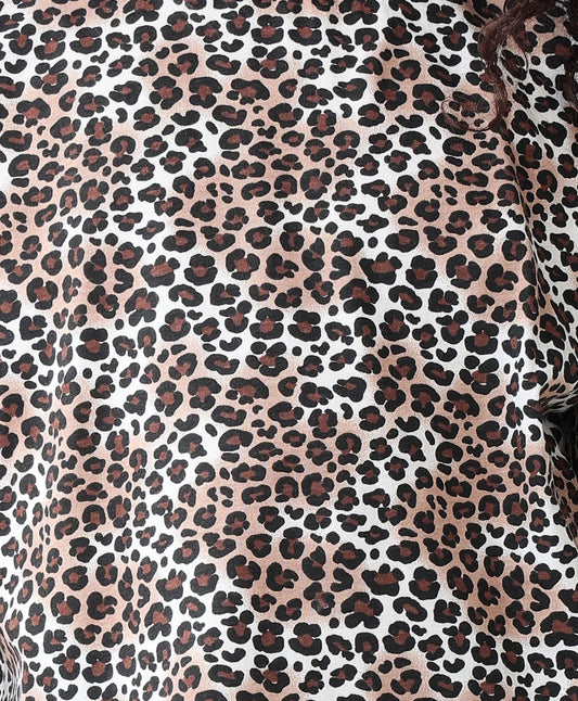 LEOPARD BLACK SHORT SLEEVE T-SHIRT - BLACK