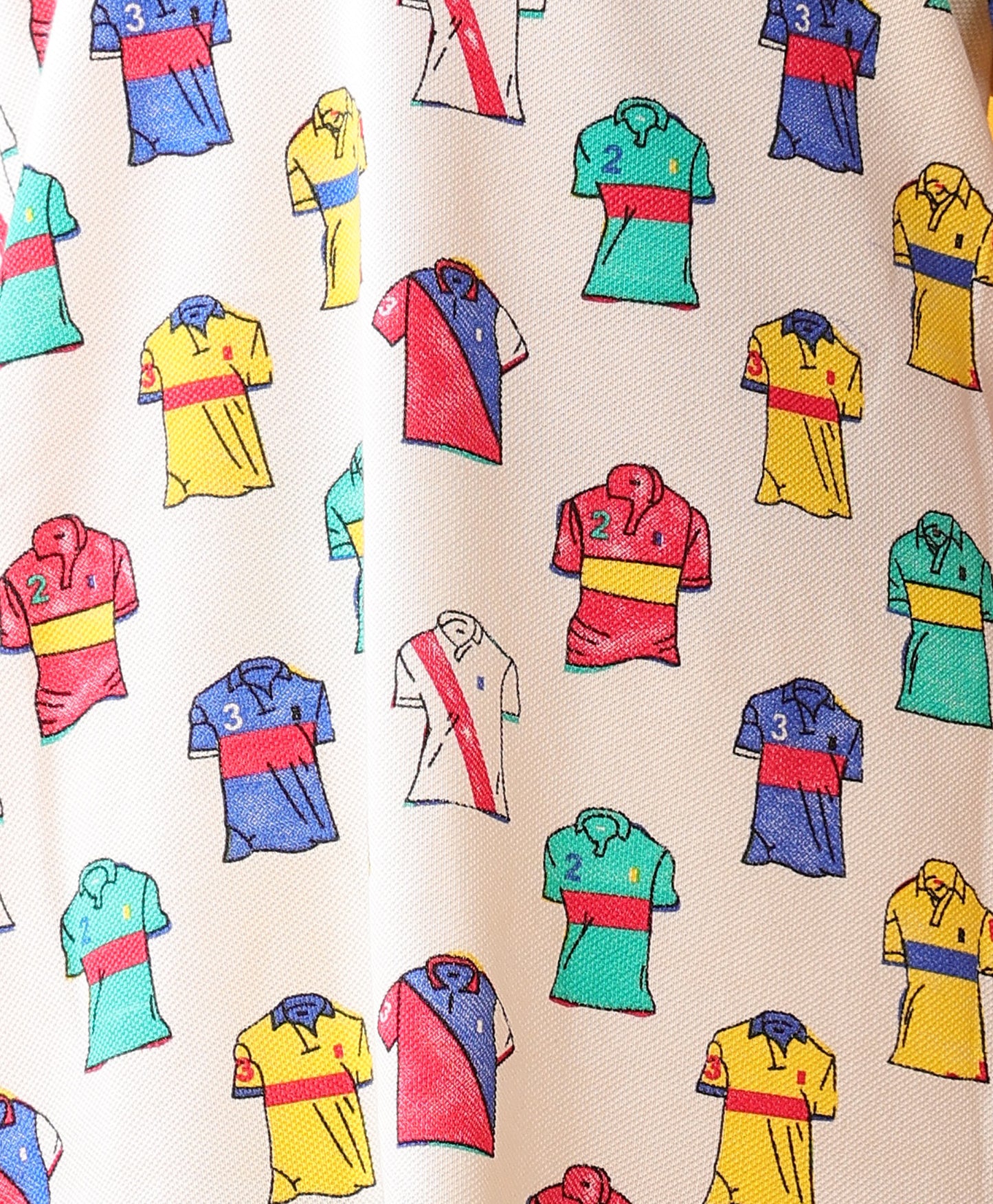 POLO PRINT GIRLS SUMMER COTTON PARTY DRESS - OFF WHITE