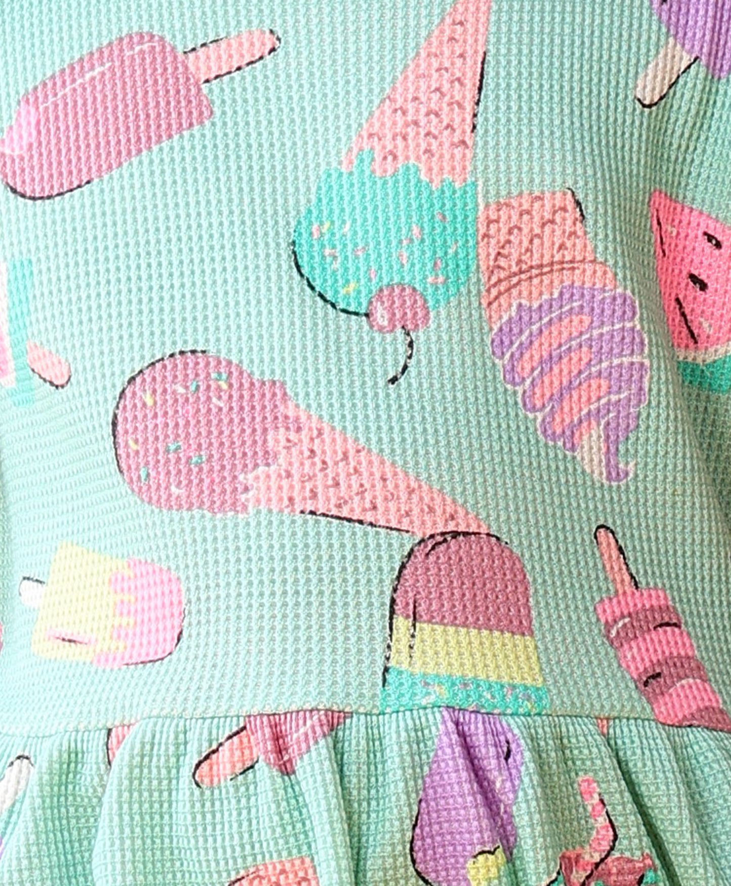 ICECREAM GIRLS SUMMER SLEEVELESS PARTY DRESS - AQUA