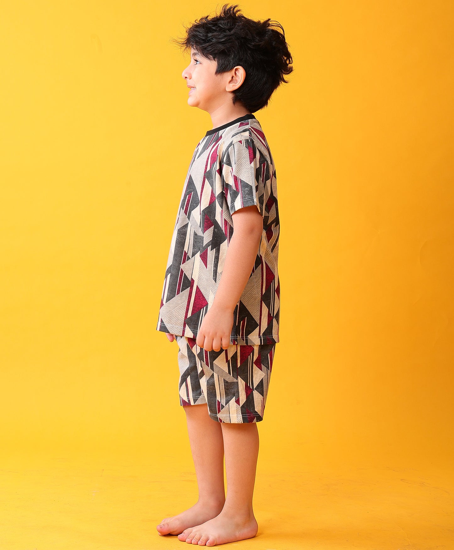 ZIG ZAG GREY SLEEPWEAR SHORTS SET - DARK GREY