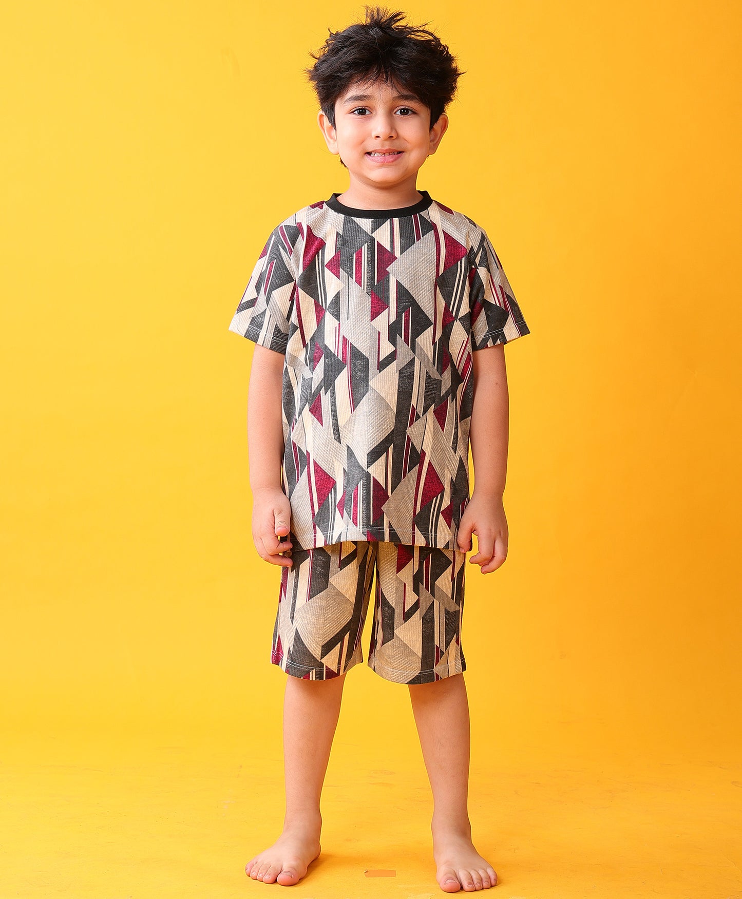 ZIG ZAG GREY SLEEPWEAR SHORTS SET - DARK GREY