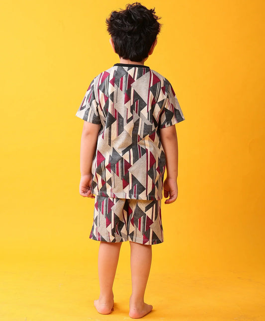 ZIG ZAG GREY SLEEPWEAR SHORTS SET - DARK GREY