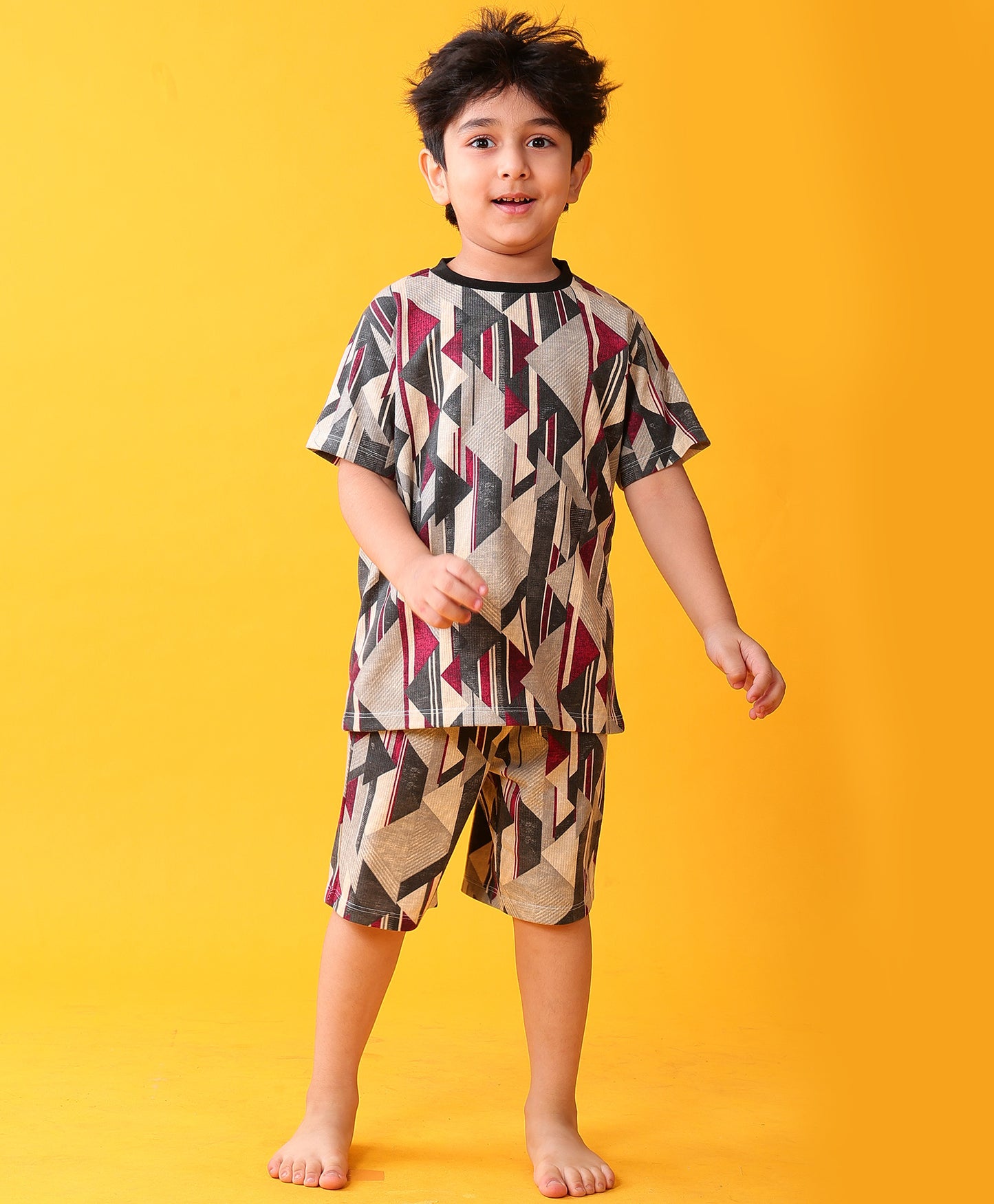 ZIG ZAG GREY SLEEPWEAR SHORTS SET - DARK GREY