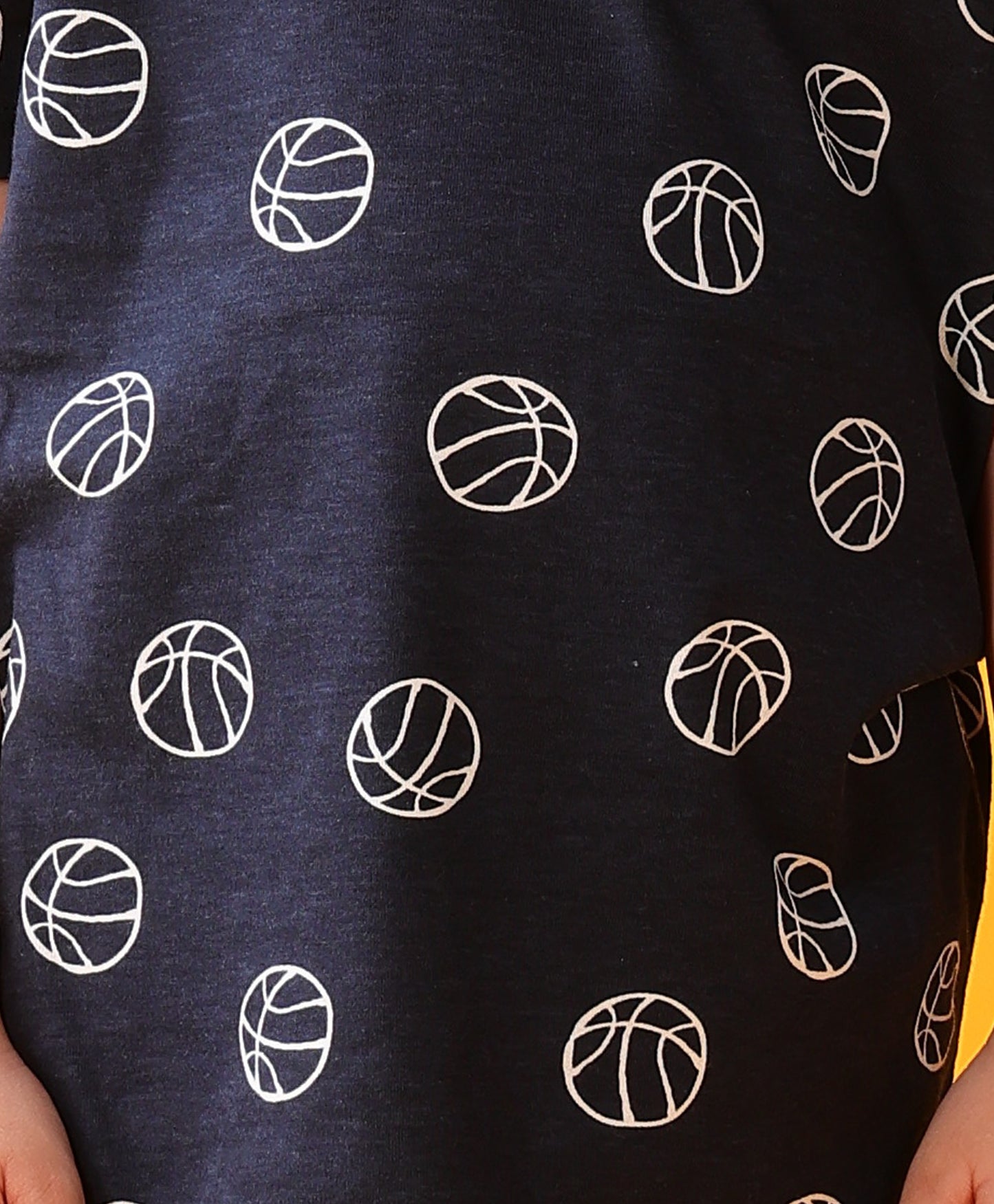 BASKETBALL BOYS SLEEPWEAR SHORTS SET - BLACK