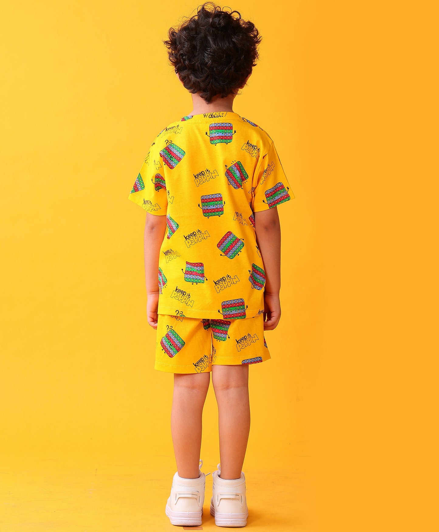 POP IT PLAYTIME T-SHIRT SHORTS SET - YELLOW