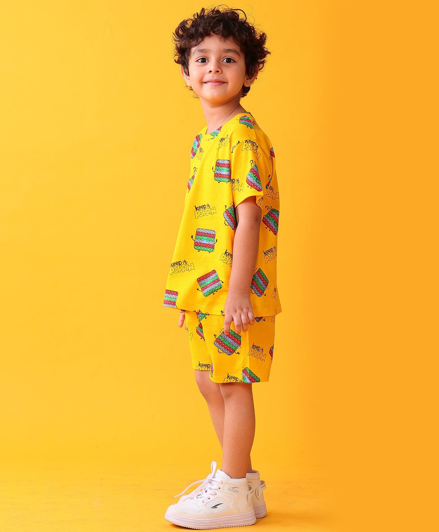 POP IT PLAYTIME T-SHIRT SHORTS SET - YELLOW