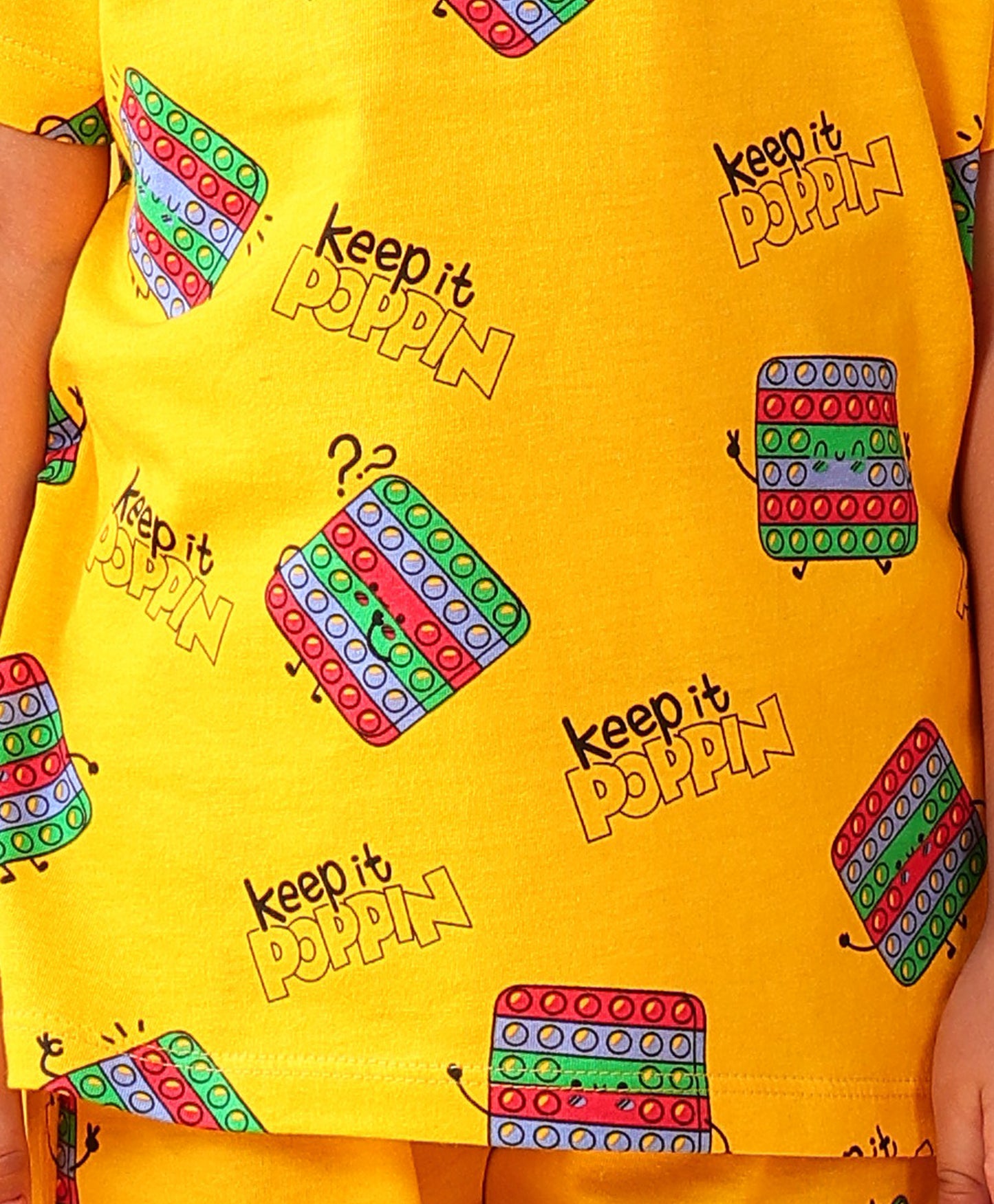 POP IT PLAYTIME T-SHIRT SHORTS SET - YELLOW