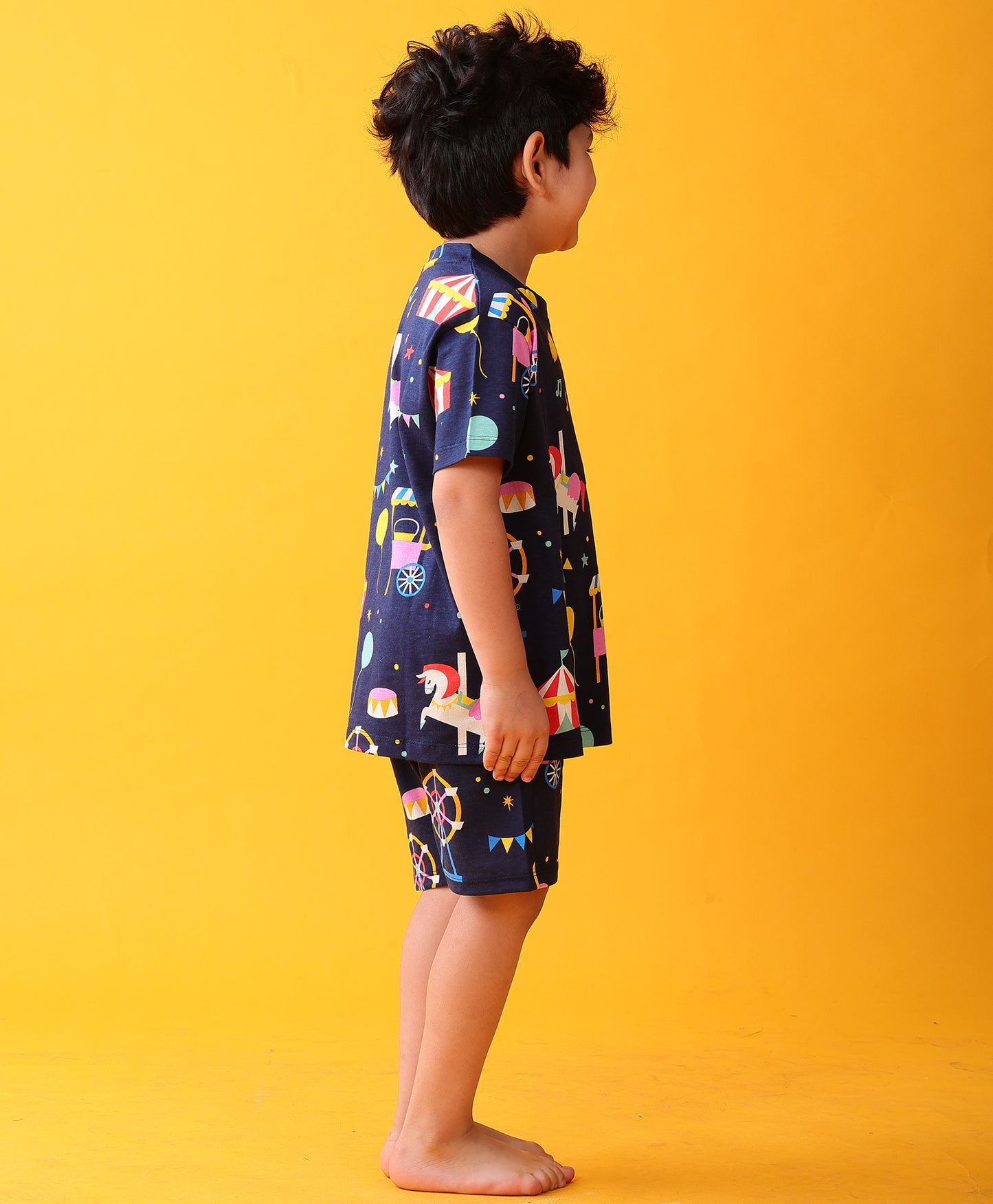 CARNIVAL CIRCUS SLEEPWEAR SHORTS SET - NAVY