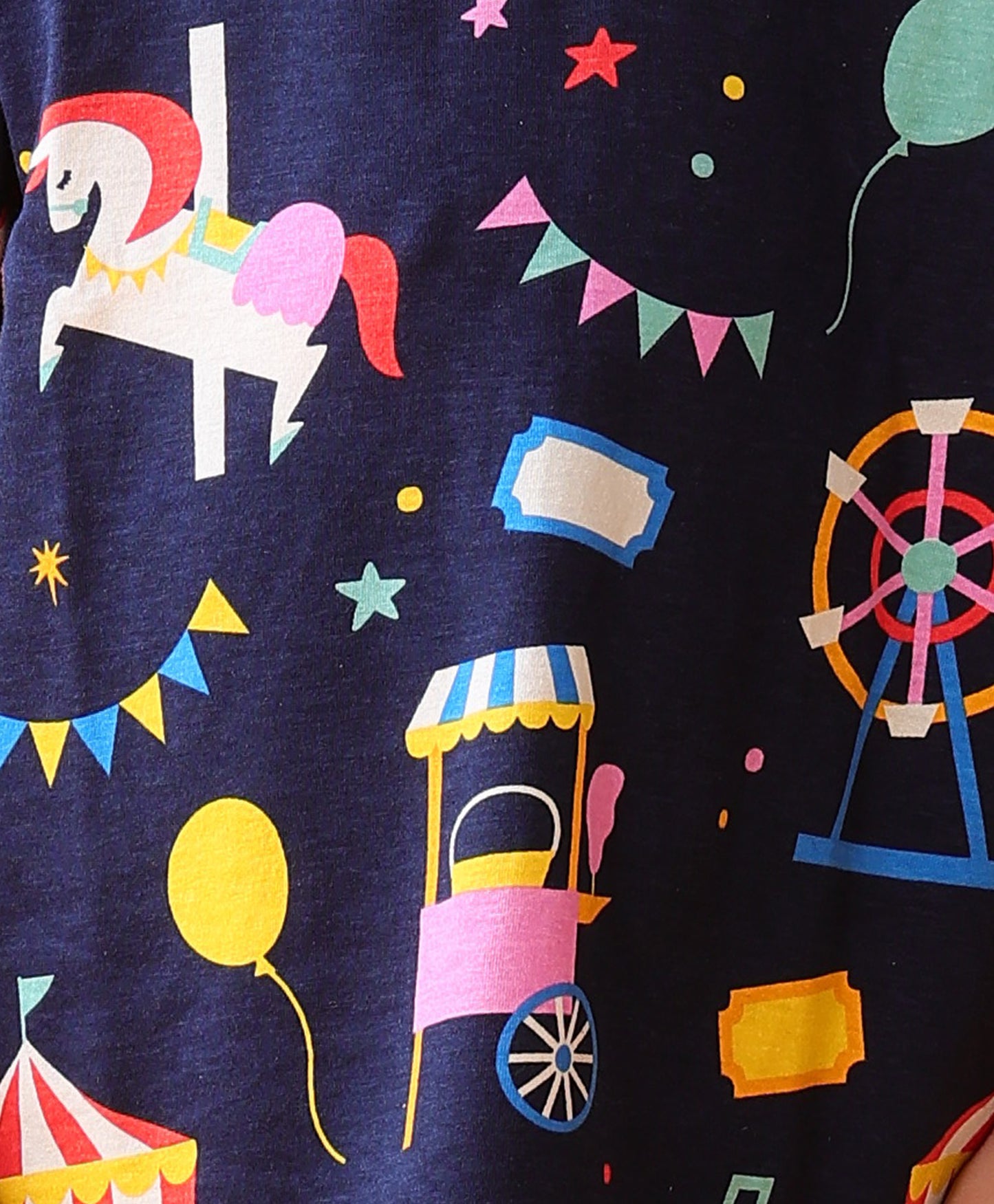 CARNIVAL CIRCUS SLEEPWEAR SHORTS SET - NAVY