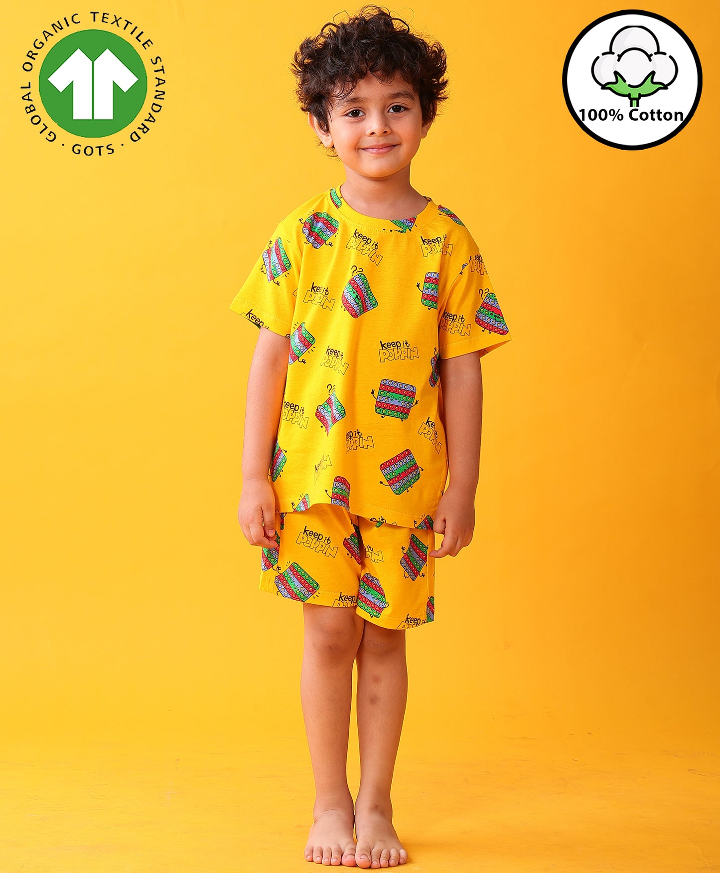 POP IT SLEEPWEAR SHORT SET - YELLOW