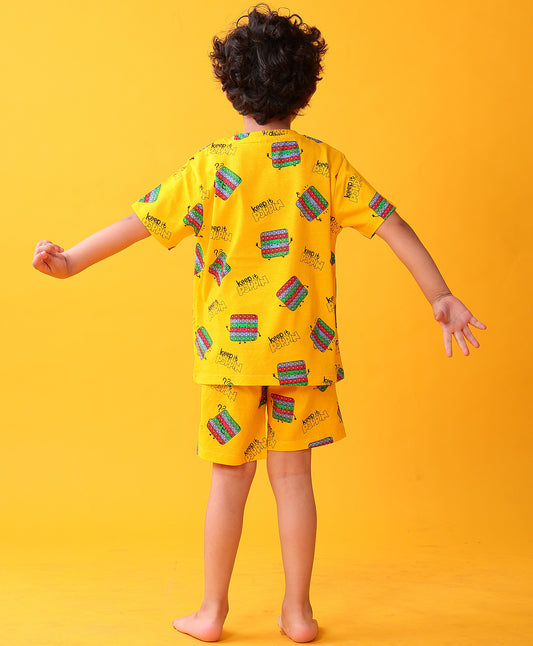 POP IT SLEEPWEAR SHORT SET - YELLOW