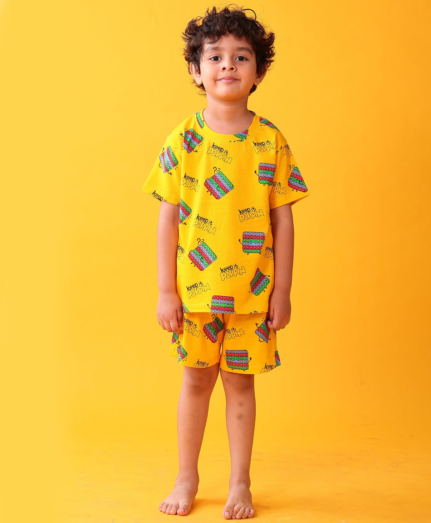 POP IT SLEEPWEAR SHORT SET - YELLOW