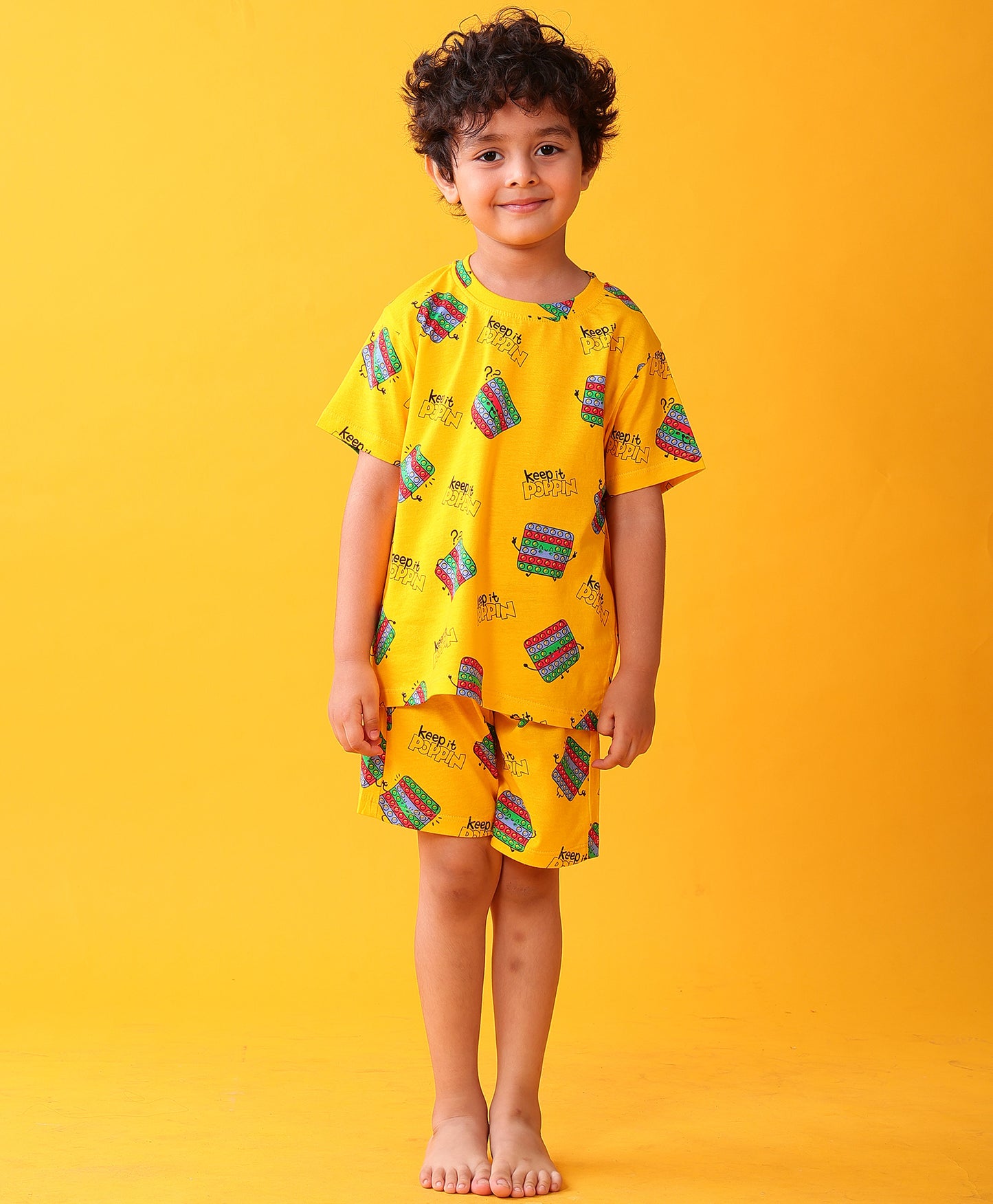 POP IT SLEEPWEAR SHORT SET - YELLOW