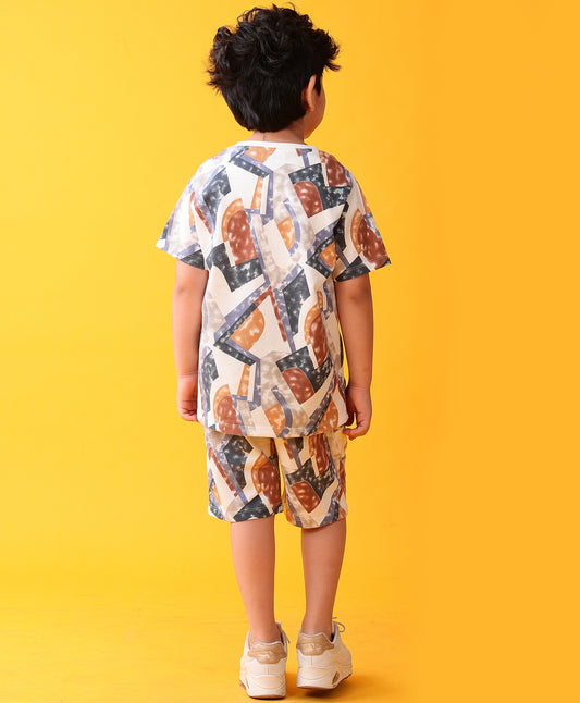 ZIG ZAG BLUE PLAYTIME T-SHIRT SHORT SET - BLUE