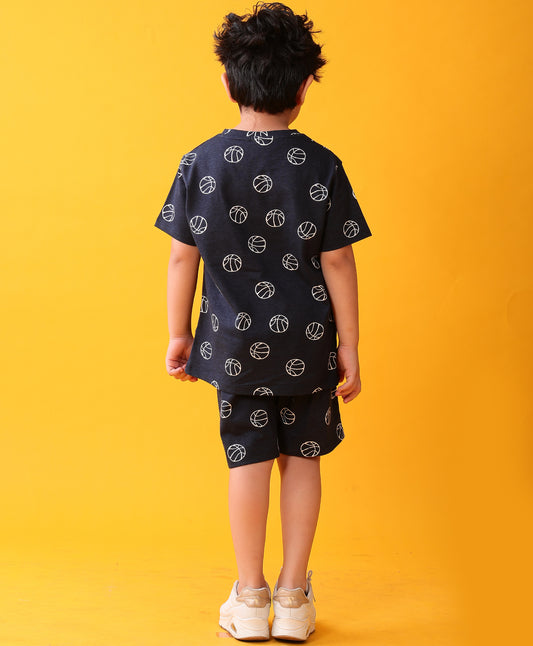 BASKETBALL PLAYTIME T-SHIRT SHORT SET - BLUE