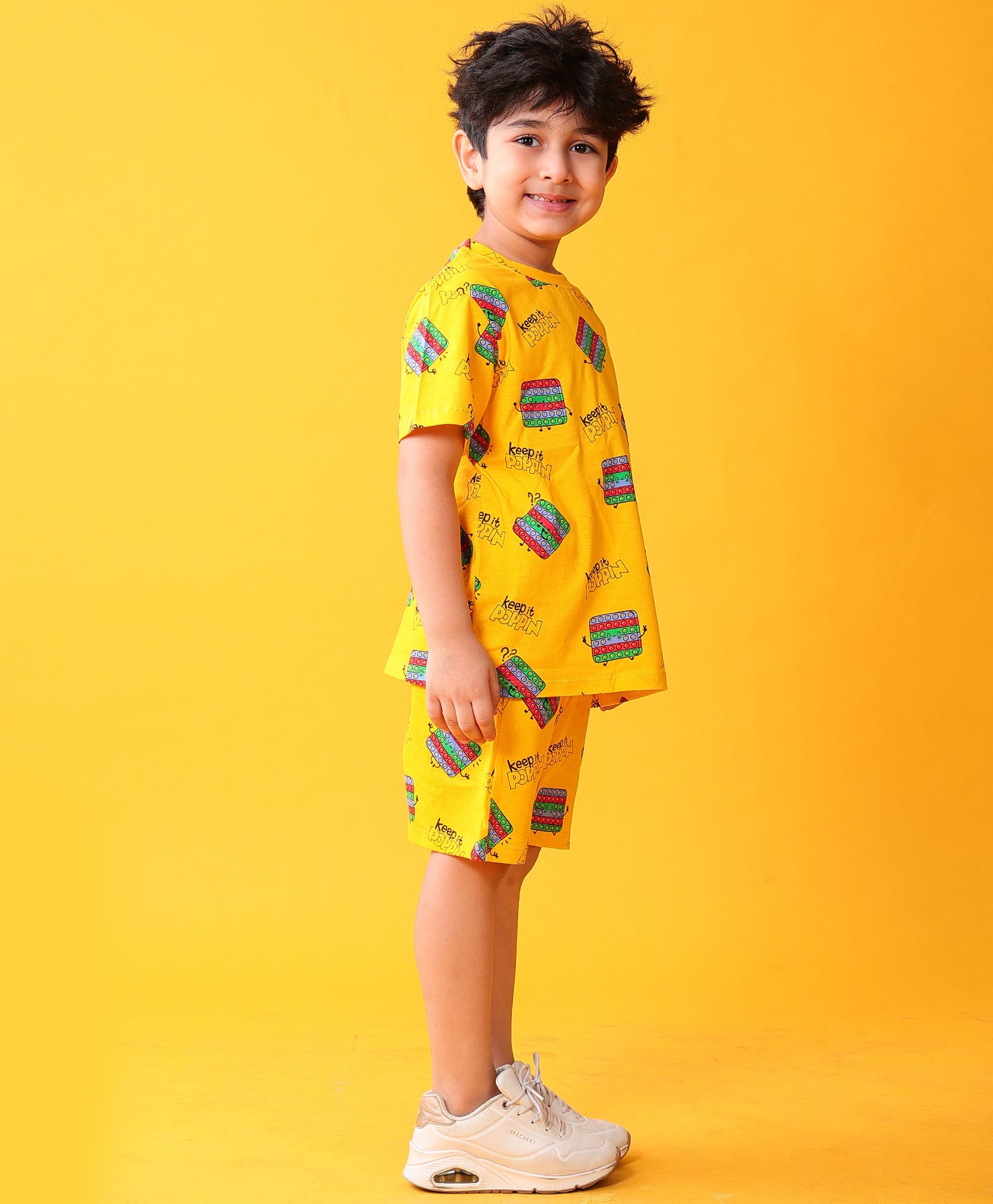POP IT PLAYTIME T-SHIRT SHORT SET - YELLOW