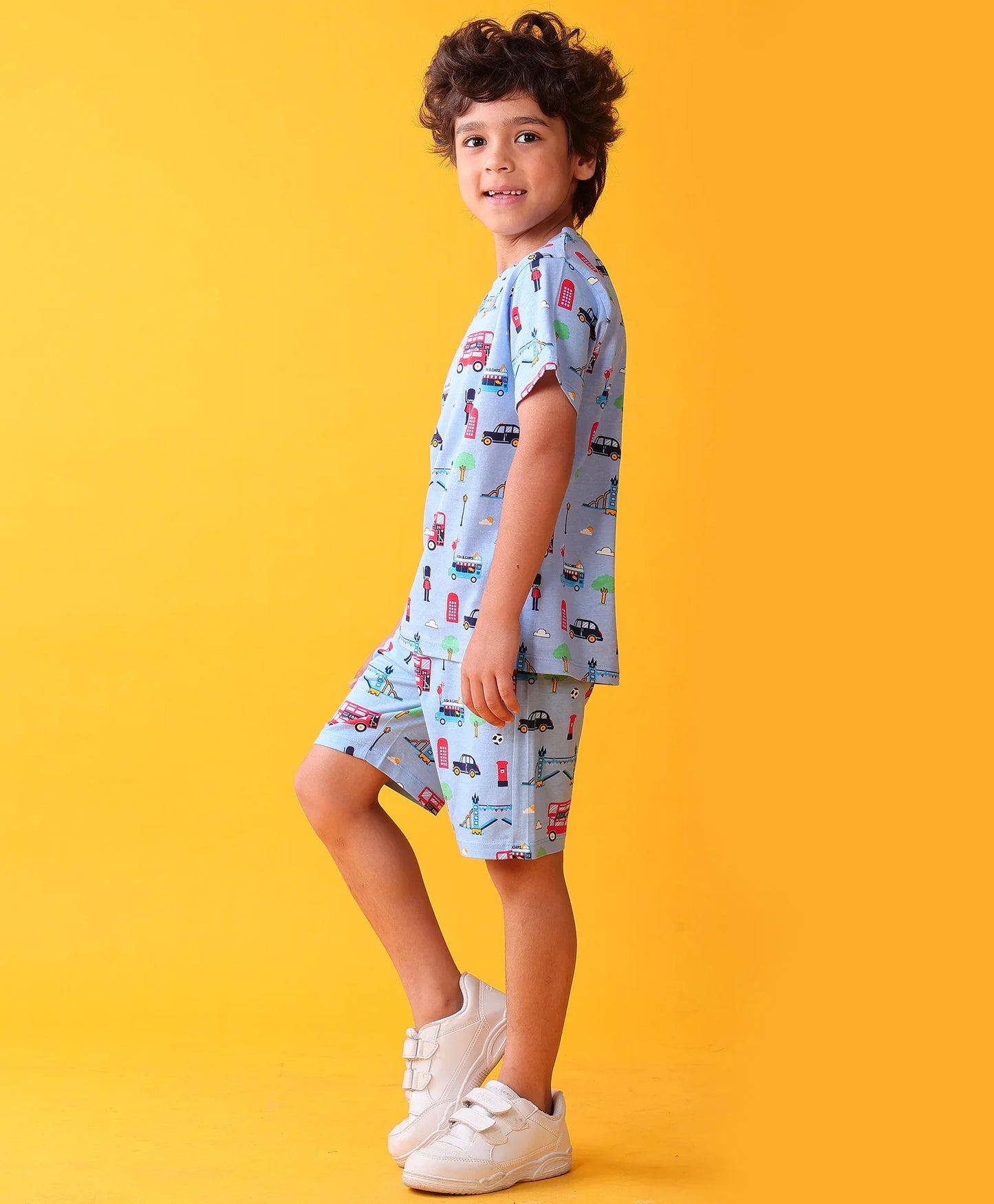 LONDON PLAYTIME T-SHIRT SHORT SET - BLUE