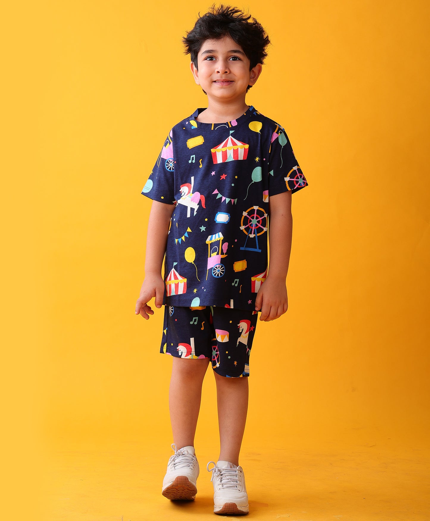CARNIVAL CIRCUS PLAYTIME T-SHIRT SHORT SET - NAVY