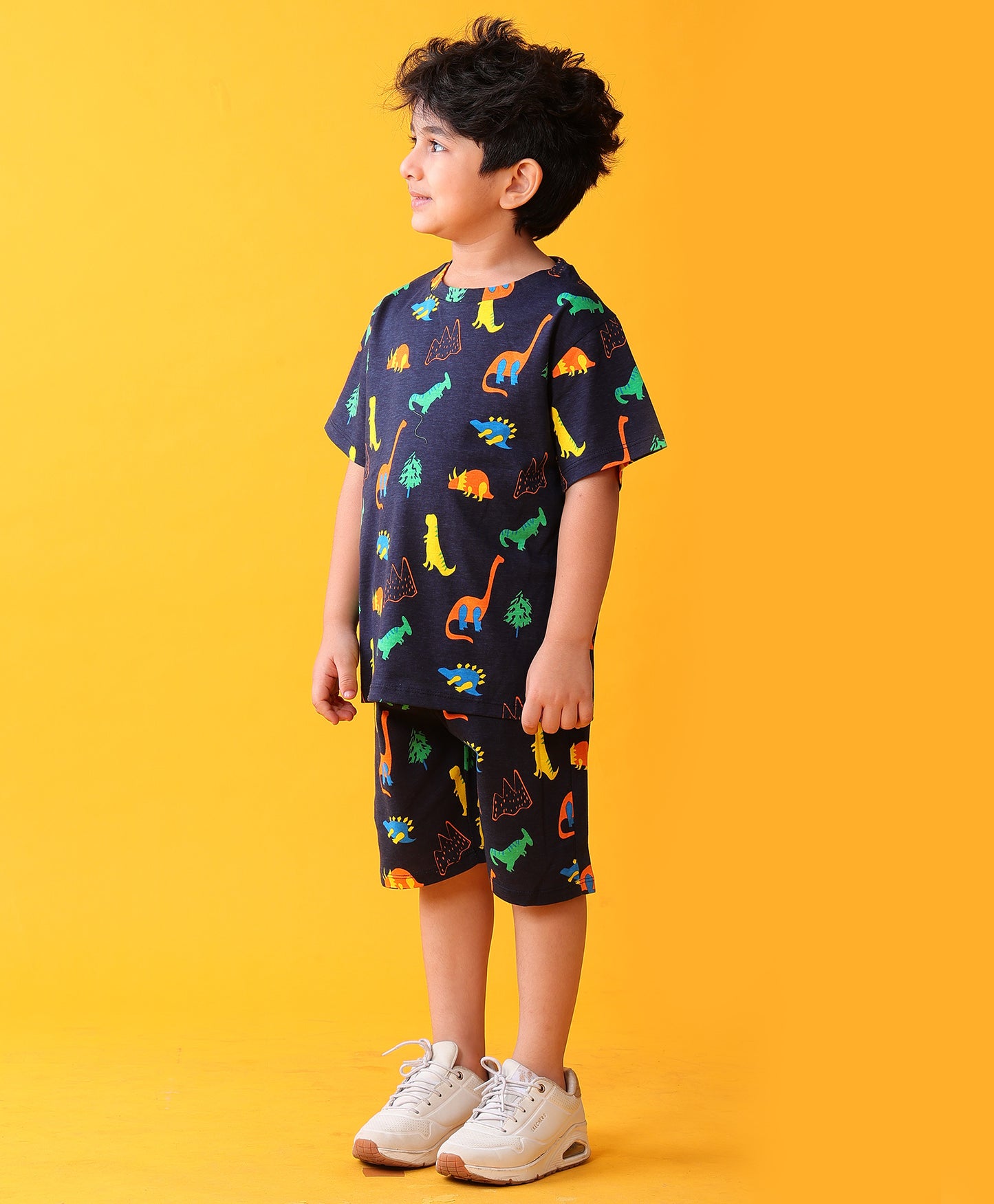 DINOSAUR FUN NAVY PLAYTIME T-SHIRT SHORT SET - NAVY
