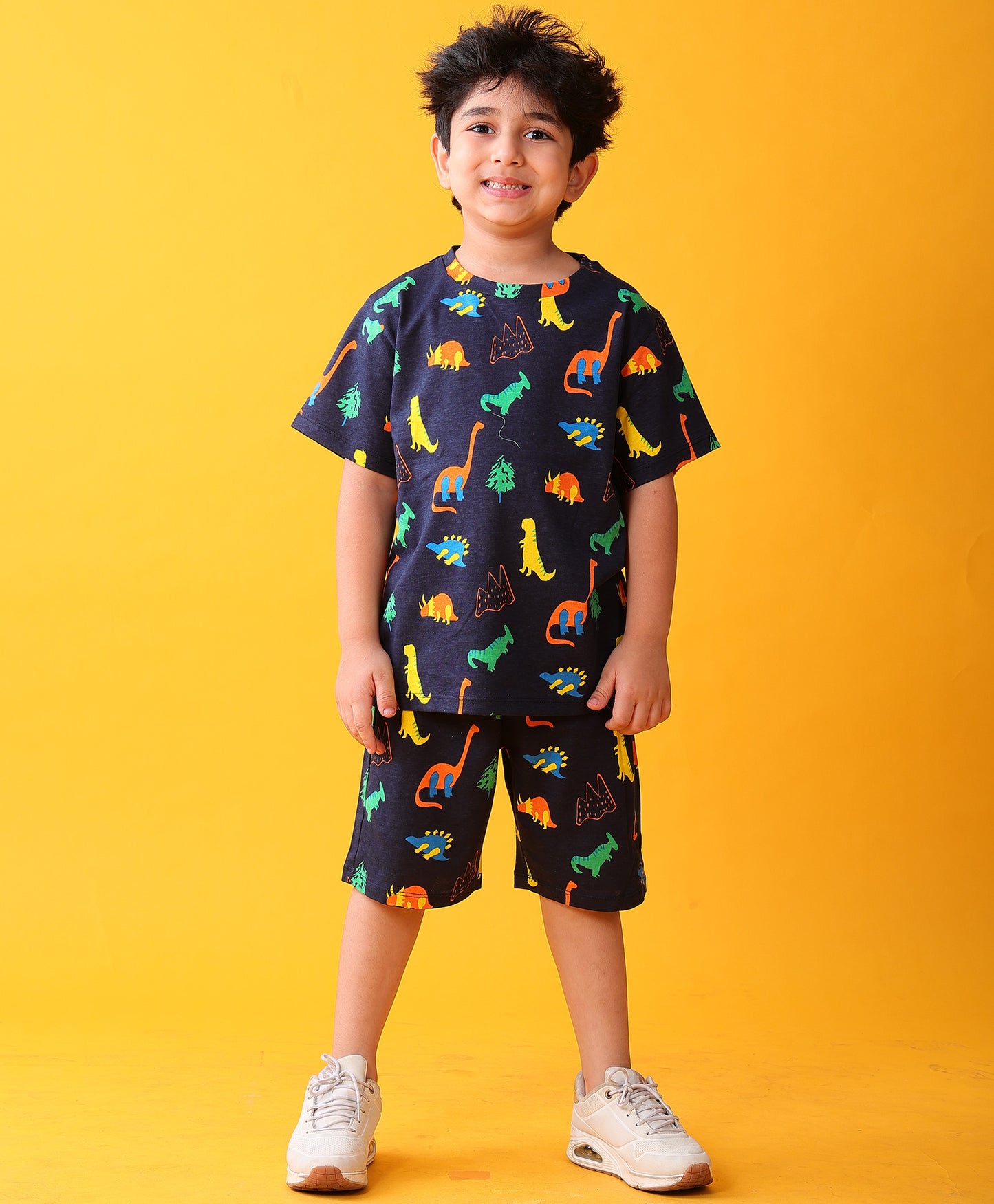DINOSAUR FUN NAVY PLAYTIME T-SHIRT SHORT SET - NAVY