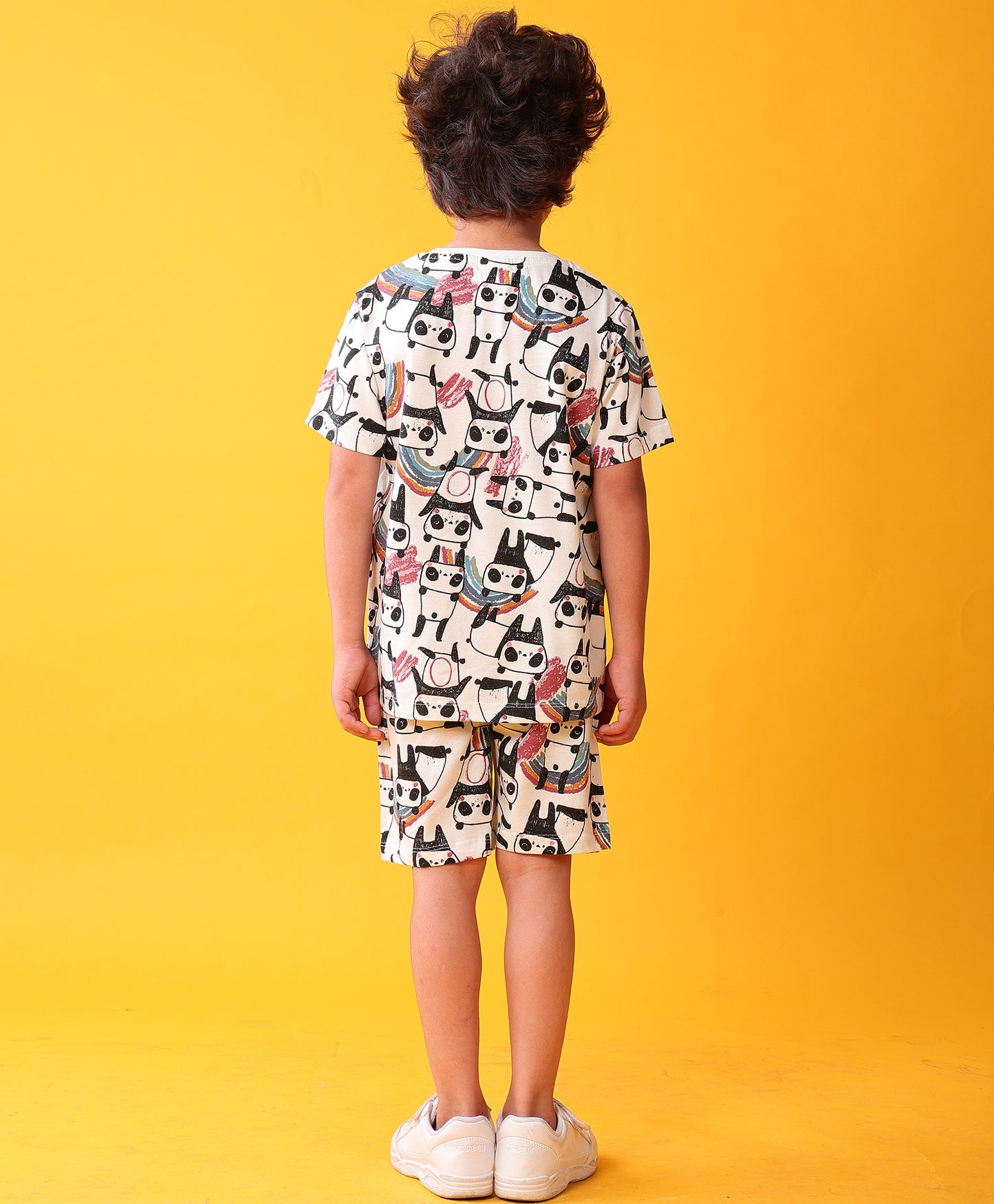 PANDA PLAYTIME T-SHIRT SHORT SET - WHITE