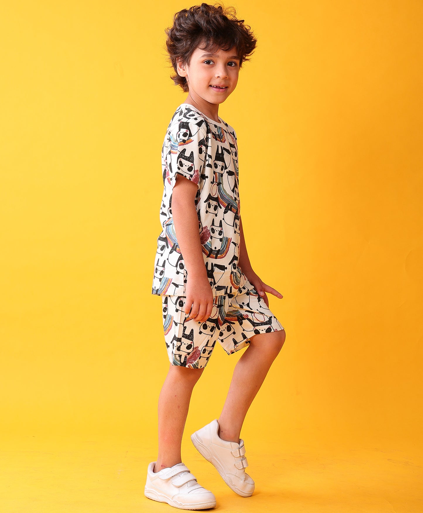 PANDA PLAYTIME T-SHIRT SHORT SET - WHITE