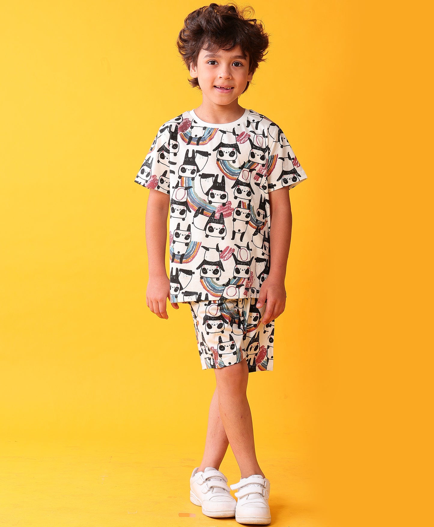 PANDA PLAYTIME T-SHIRT SHORT SET - WHITE
