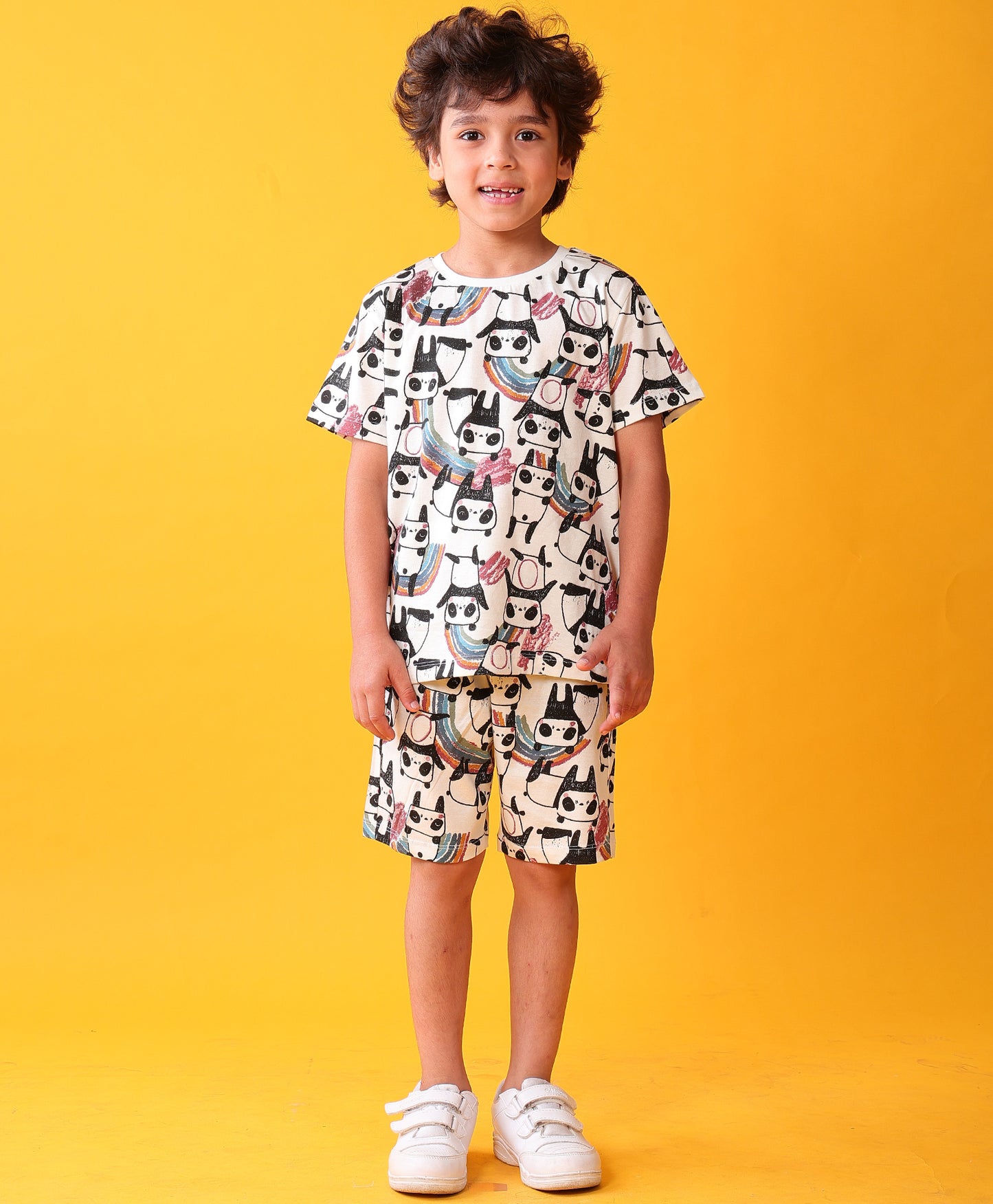 PANDA PLAYTIME T-SHIRT SHORT SET - WHITE