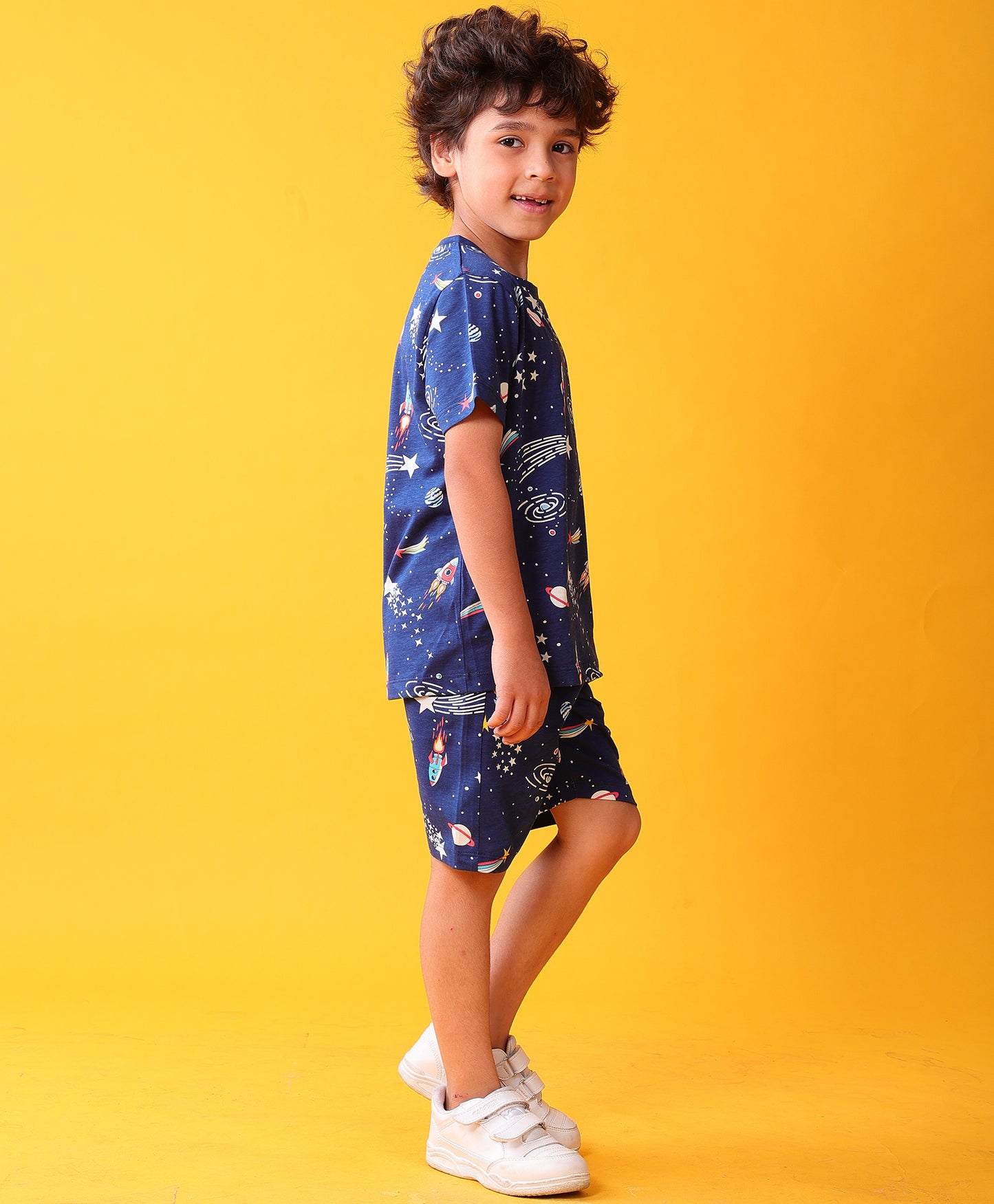 SOLAR SYSTEM PLAYTIME T-SHIRT SHORTS SET - NAVY