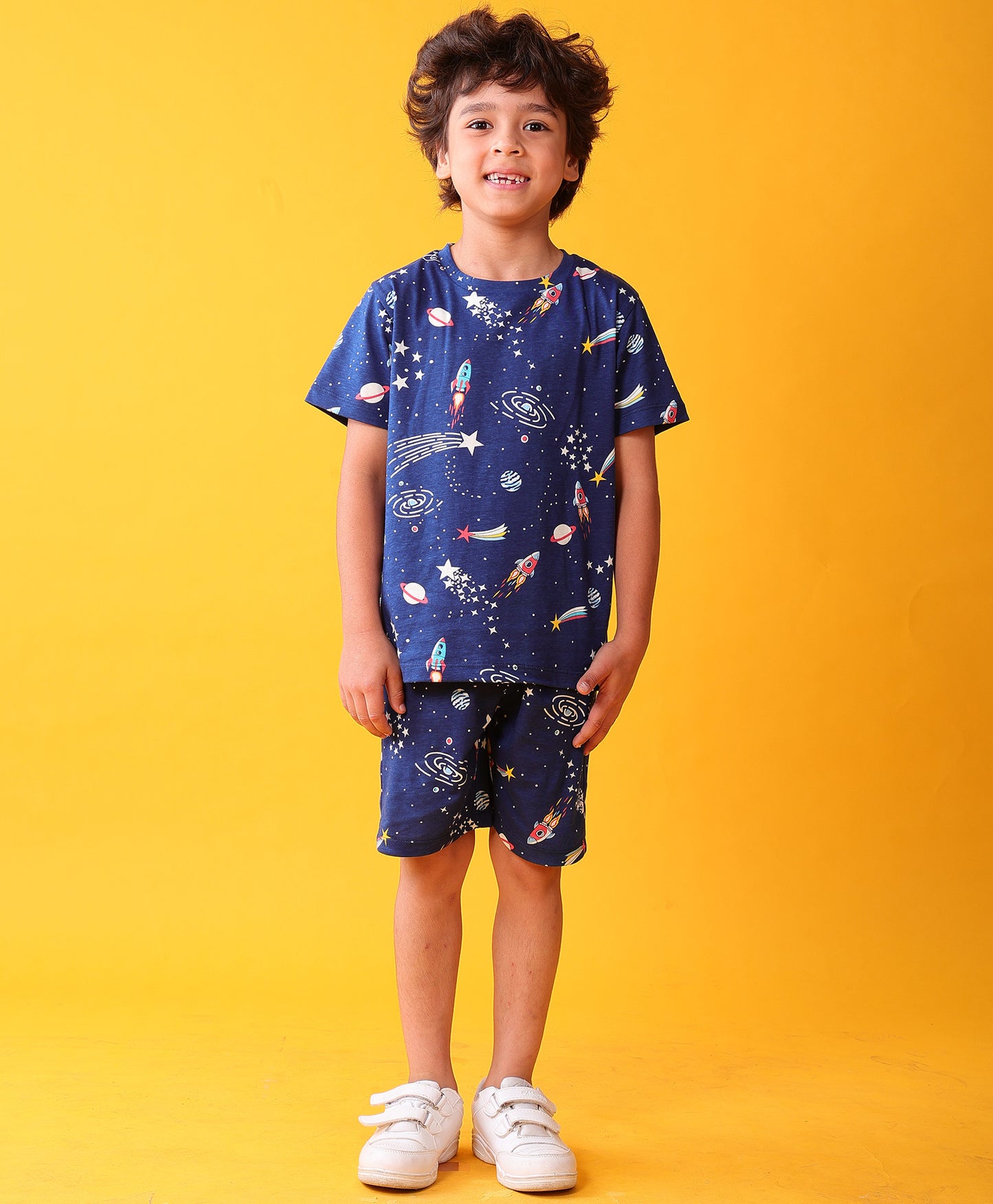 SOLAR SYSTEM PLAYTIME T-SHIRT SHORTS SET - NAVY