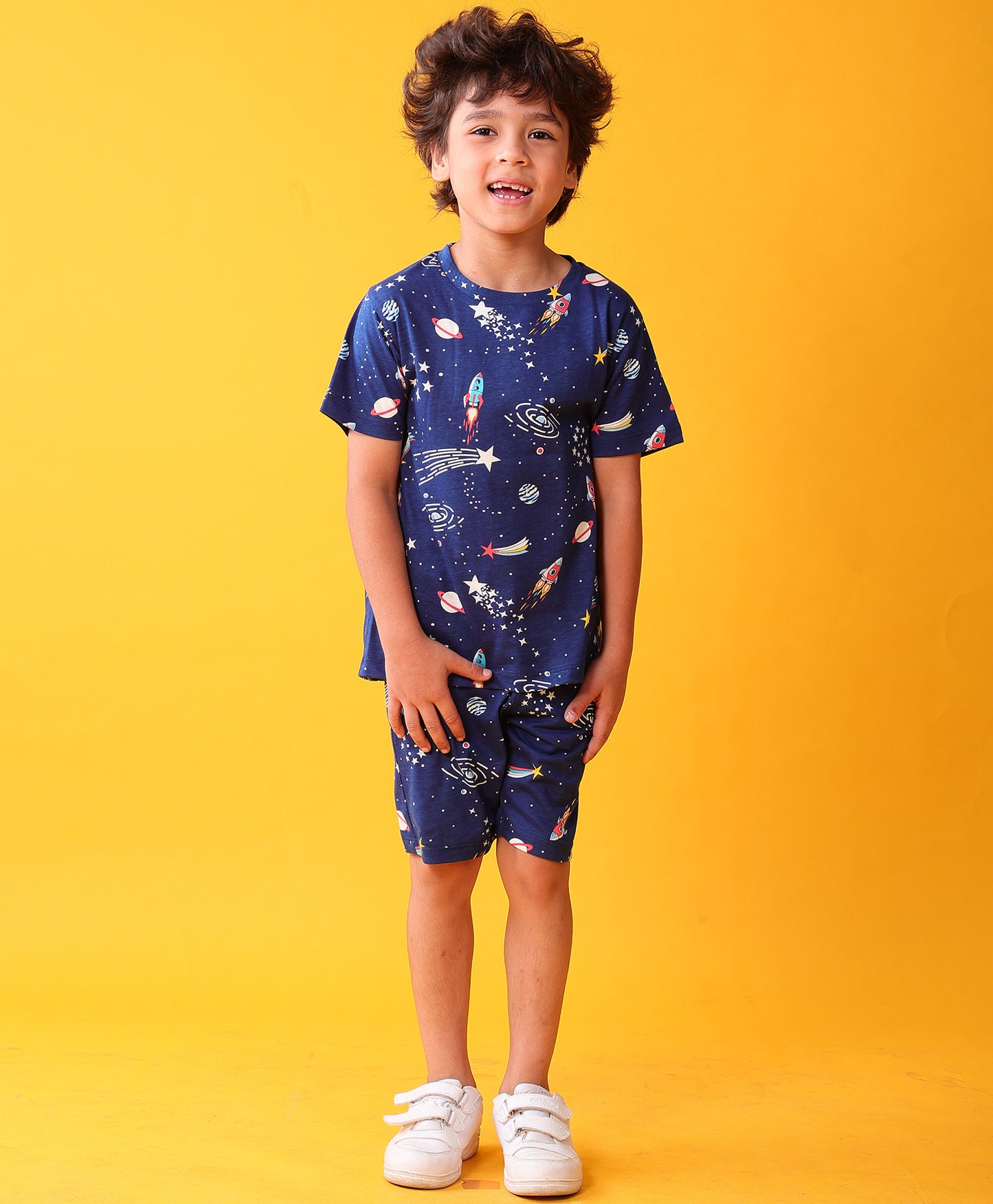 SOLAR SYSTEM PLAYTIME T-SHIRT SHORTS SET - NAVY