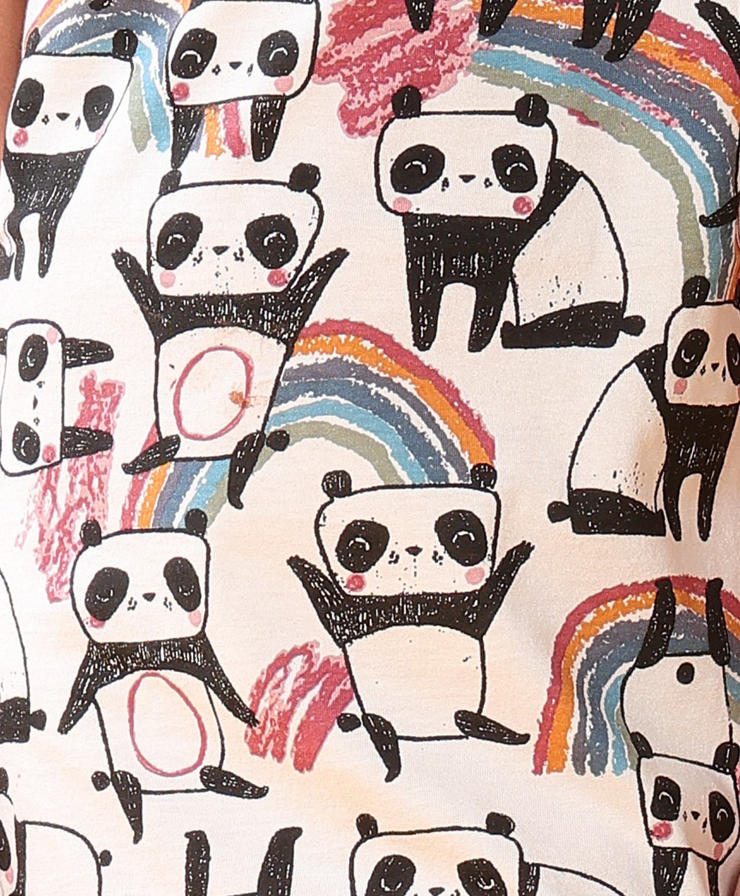 PANDA GIRLS NIGHT DRESS - WHITE