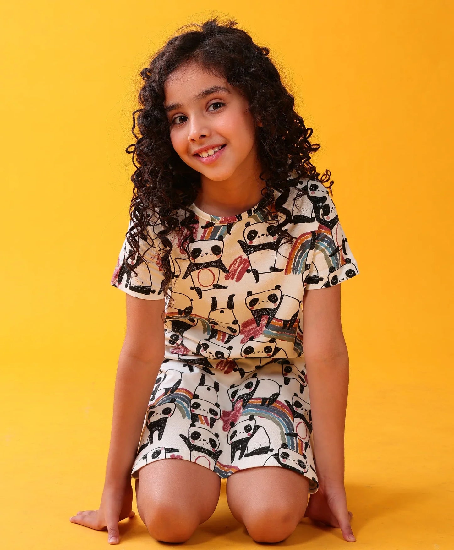 PANDA GIRLS NIGHT DRESS - WHITE