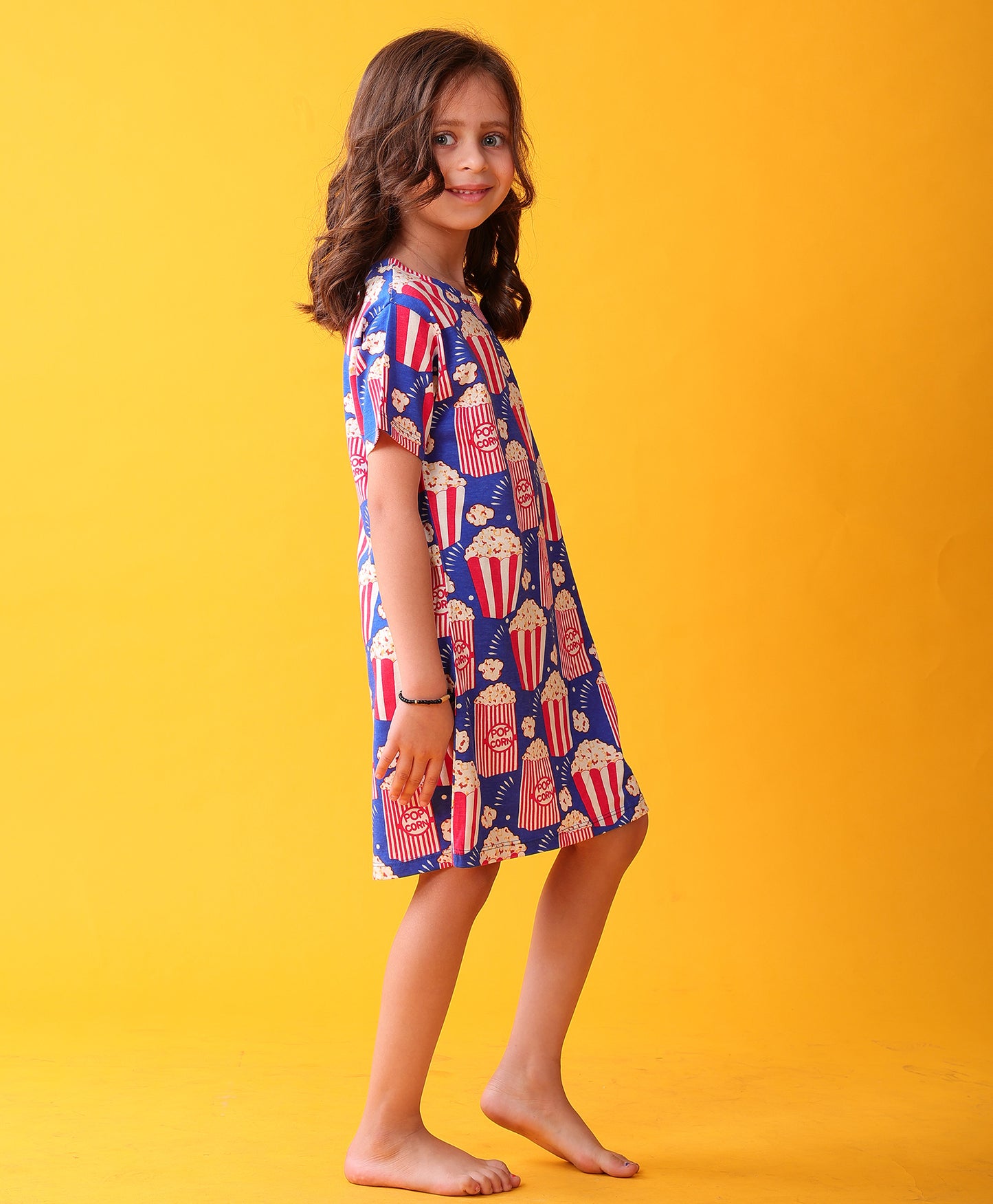 POPCORN NIGHT DRESS - BLUE