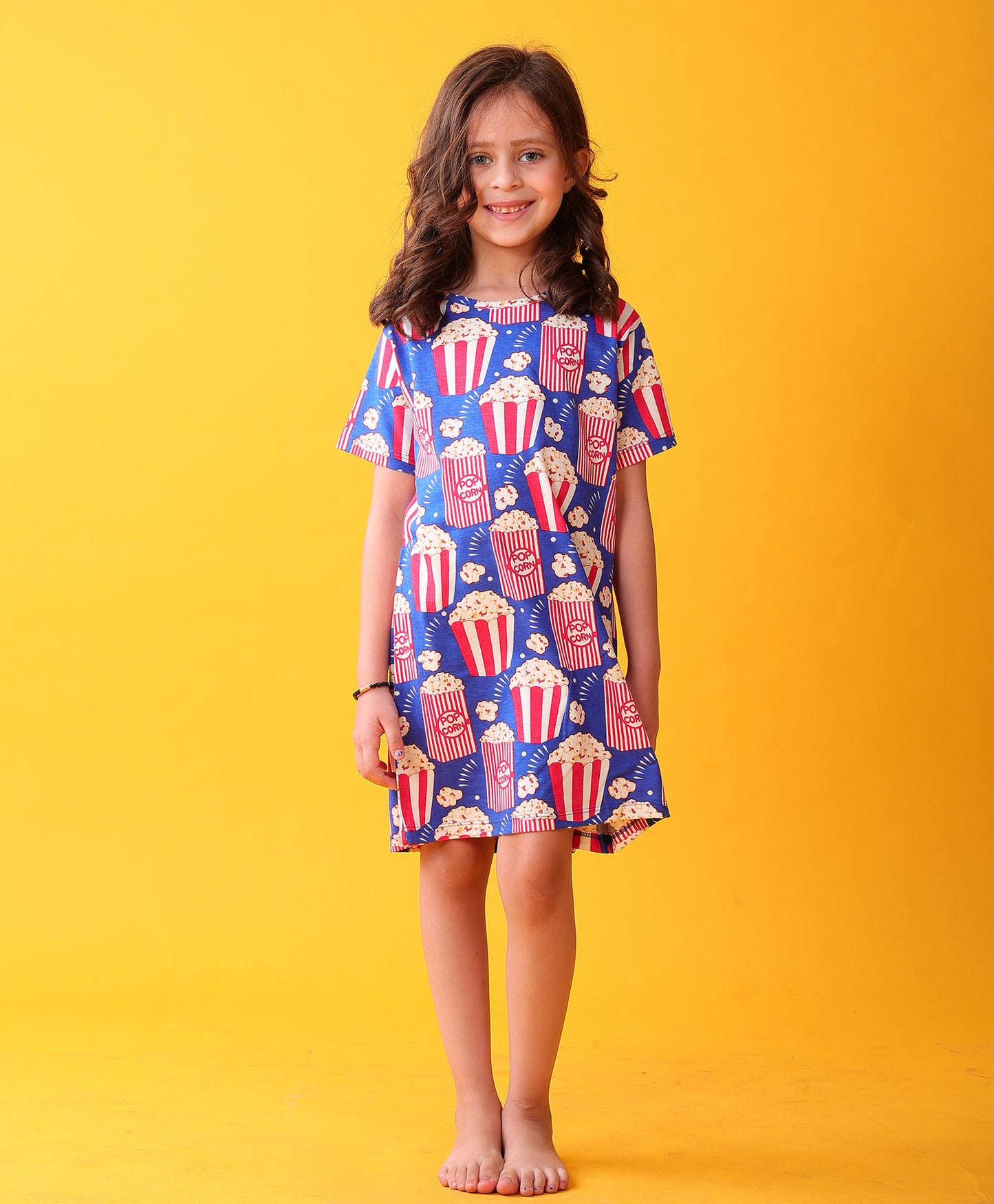 POPCORN NIGHT DRESS - BLUE