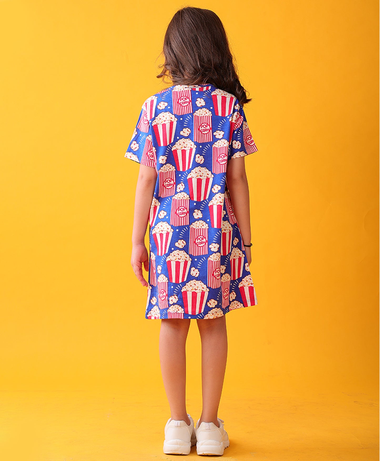 POPCORN MOVIE TIME CASUAL DRESS - BLUE