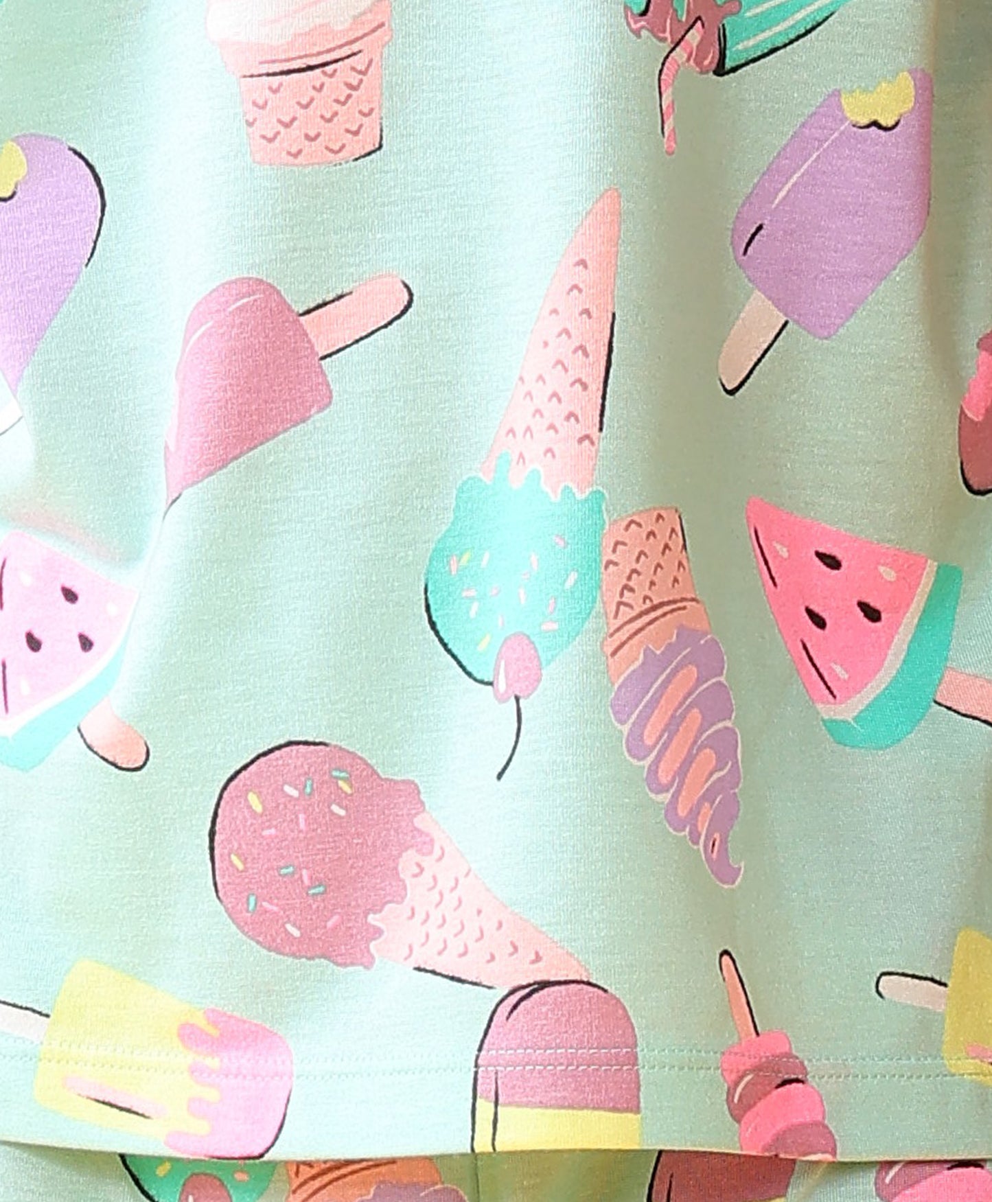 ICECREAM CREAM GIRLS SLEEPWEAR SHORTS SET - AQUA