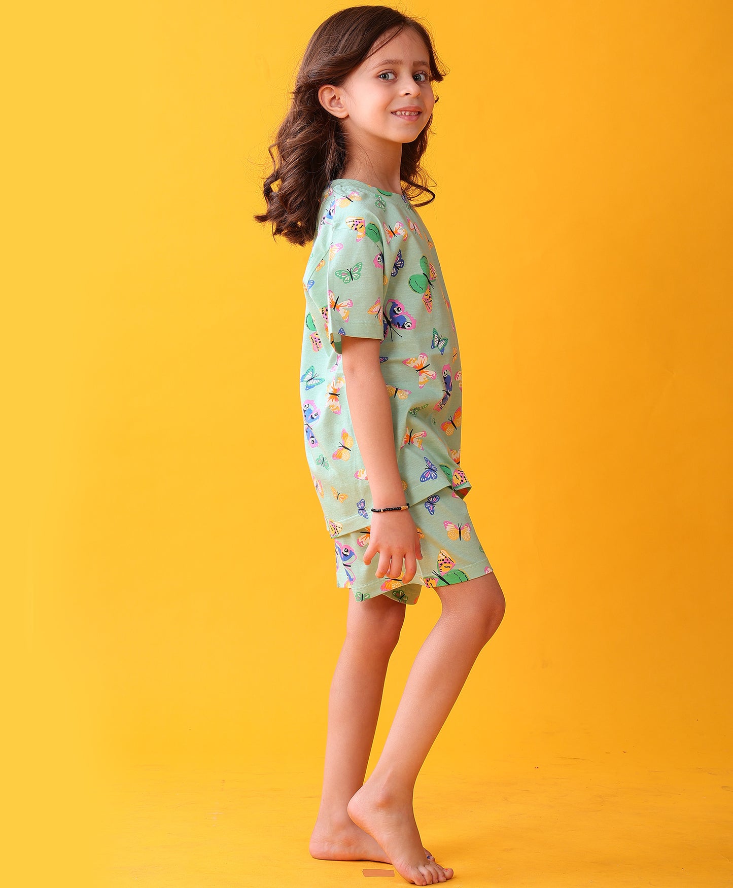 BUTTERFLY SLEEPWEAR SHORTS SET - GREEN