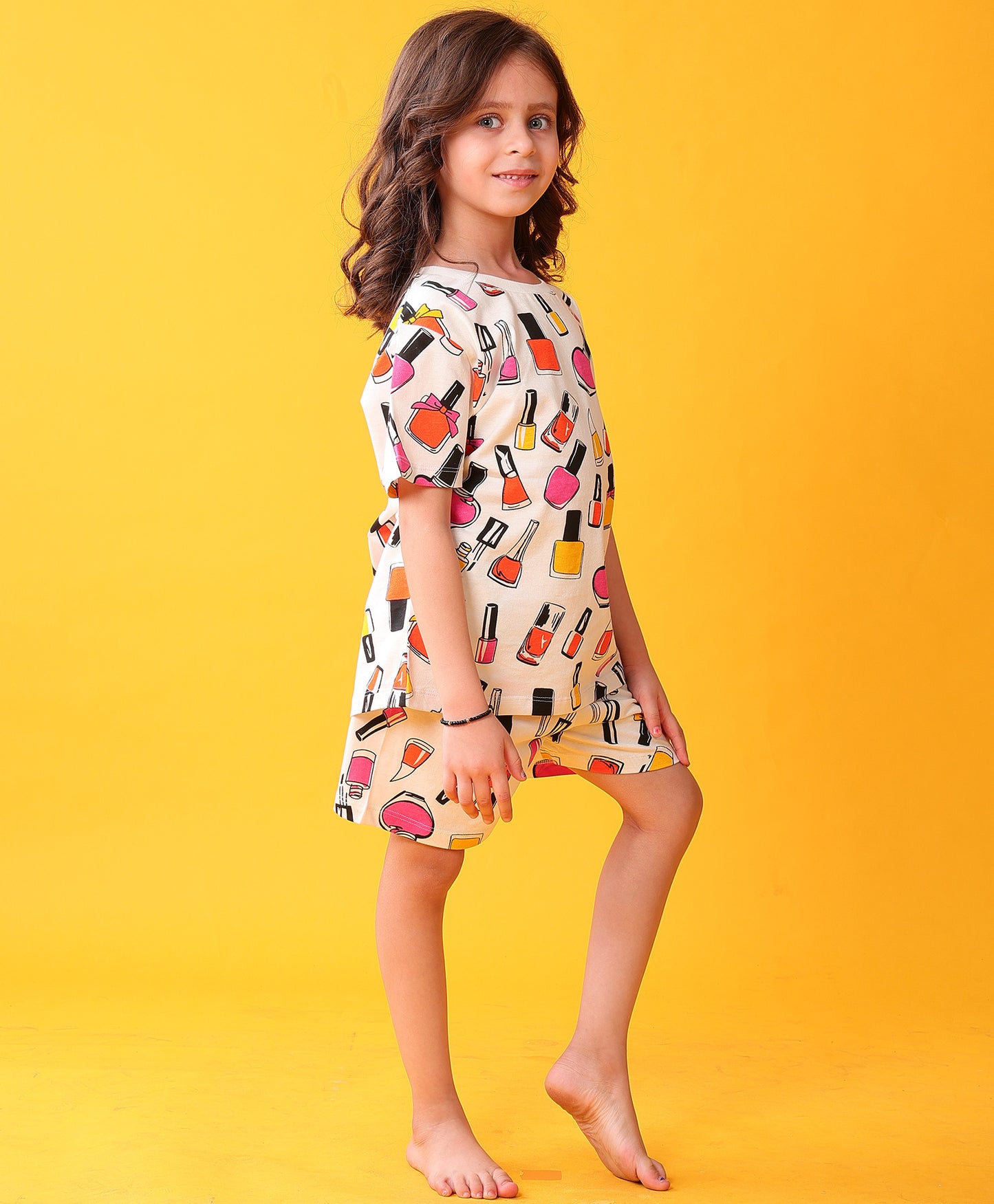 NAIL PAINT DREAMS SLEEPWEAR SHORTS SET - WHITE