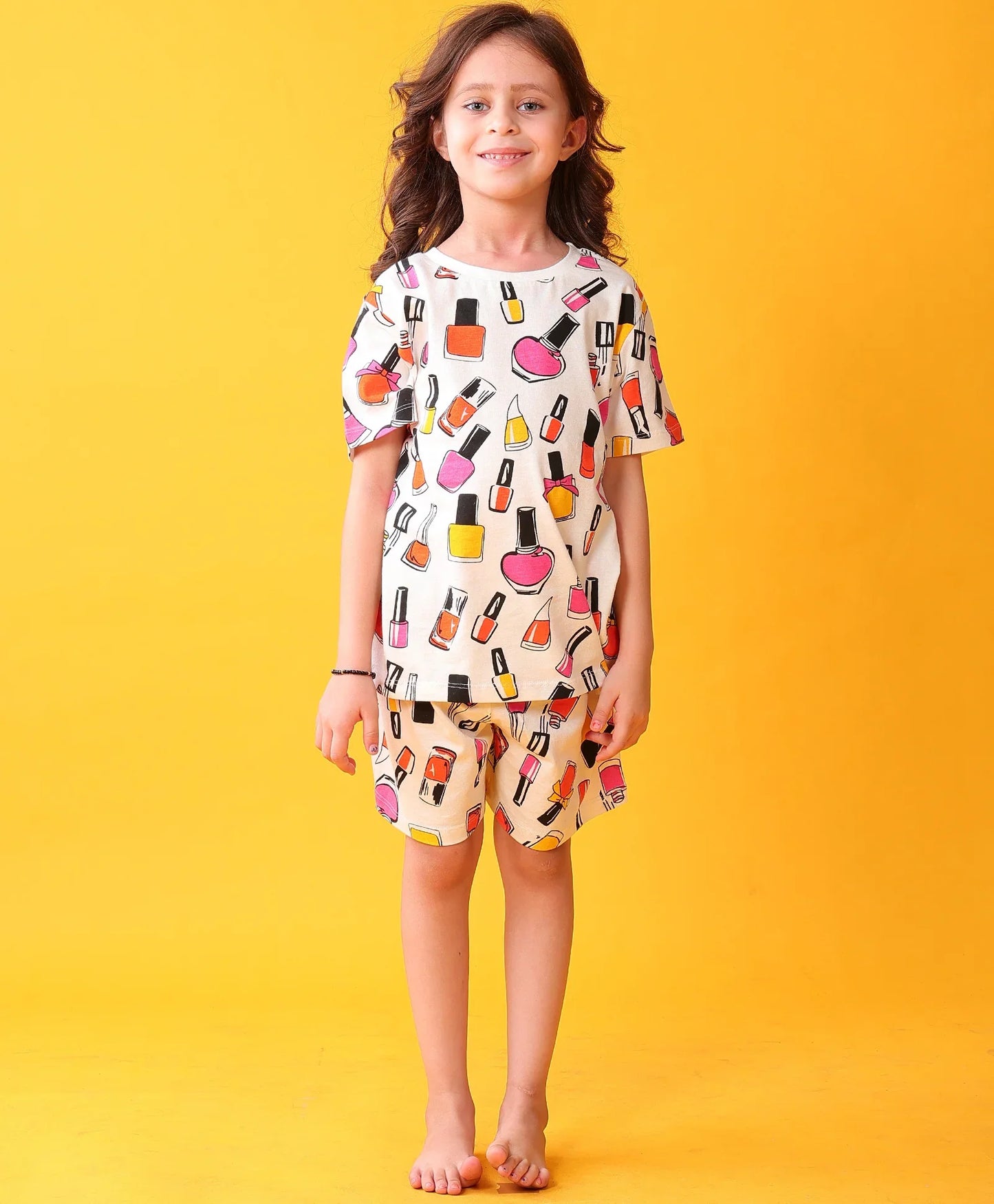 NAIL PAINT DREAMS SLEEPWEAR SHORTS SET - WHITE