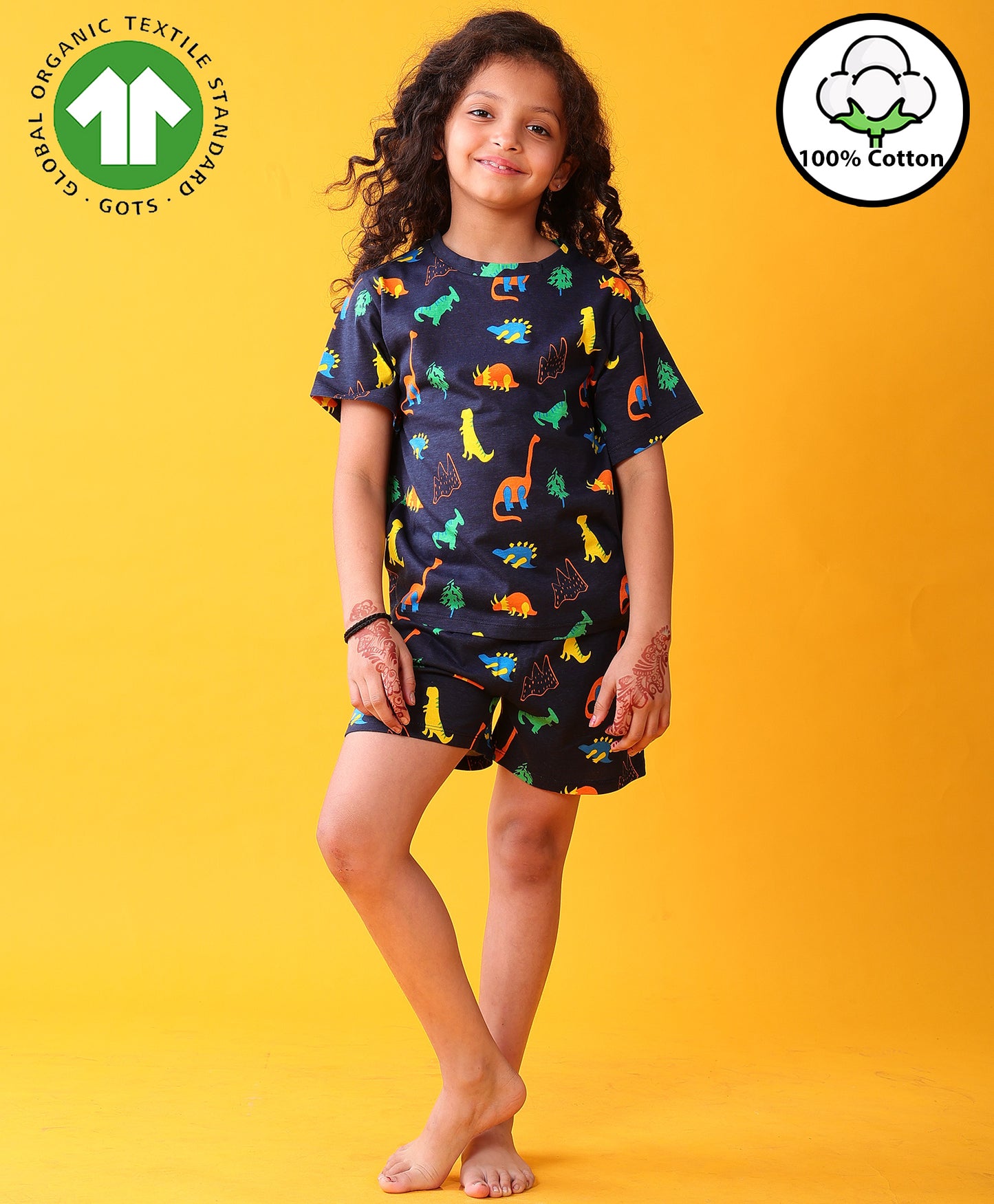 DINOSAUR FUN NAVY SLEEPWEAR SHORTS SET - NAVY