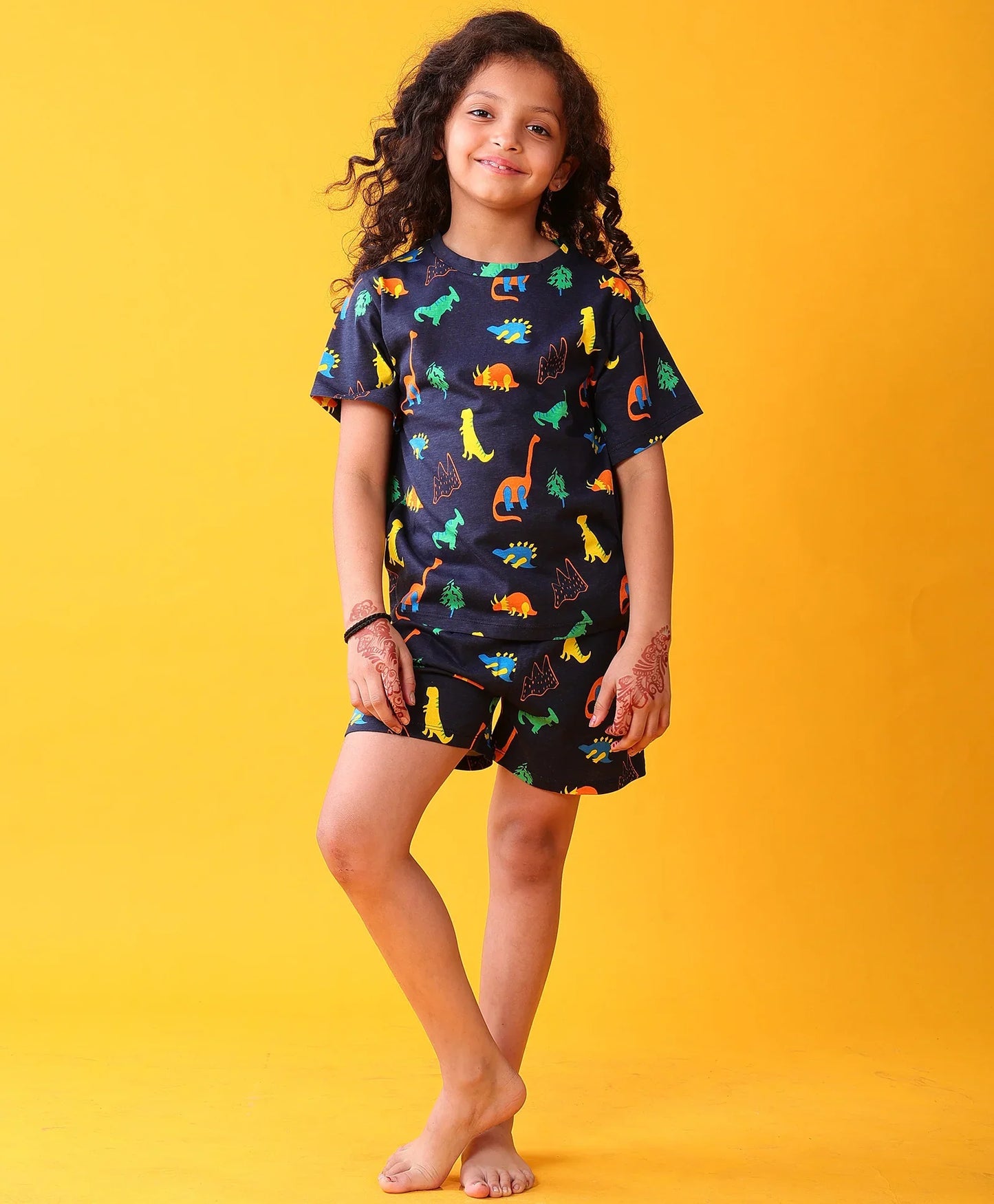 DINOSAUR FUN NAVY SLEEPWEAR SHORTS SET - NAVY